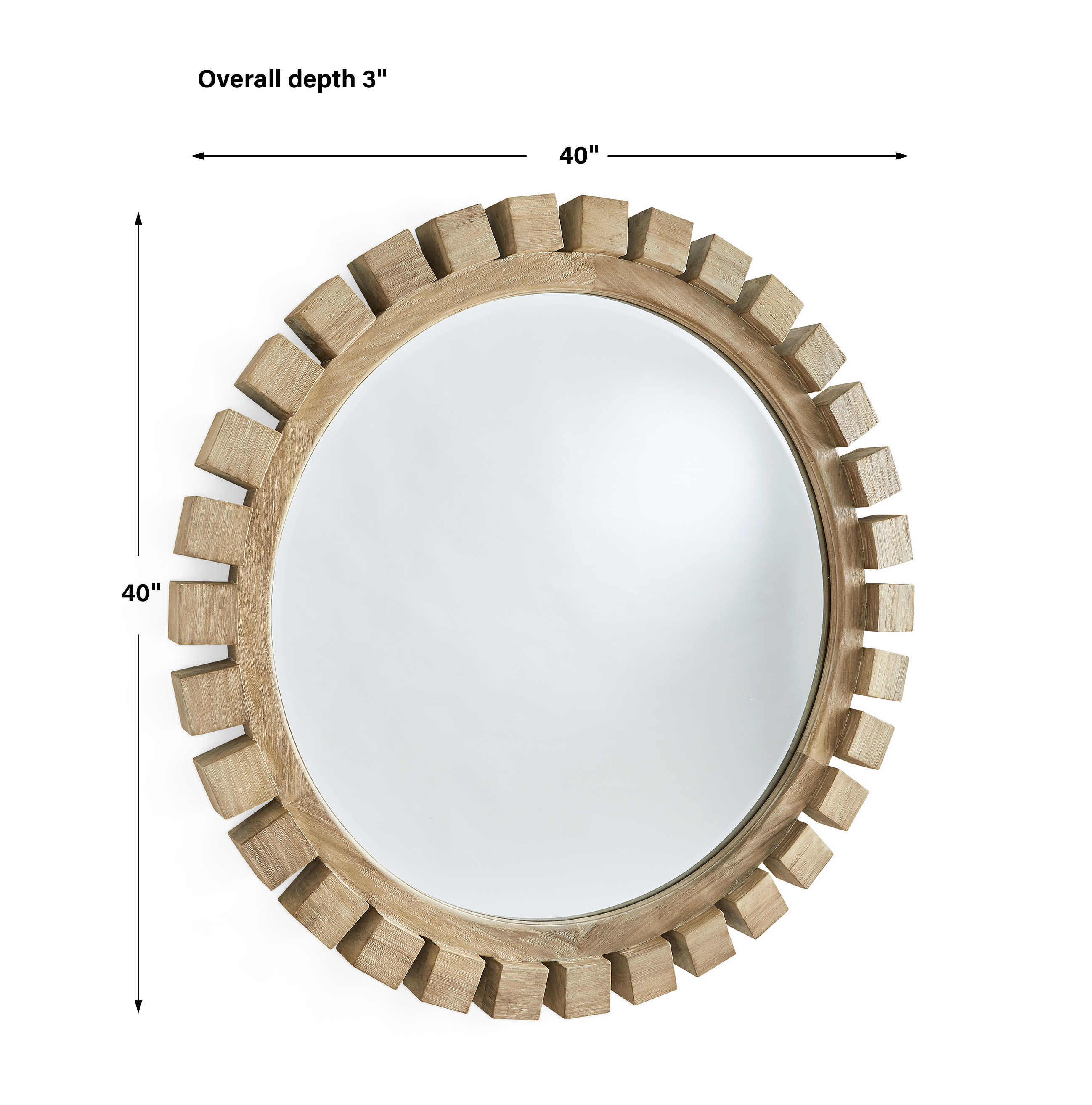 Around The Block Round Mirror in Natural by Uttermost