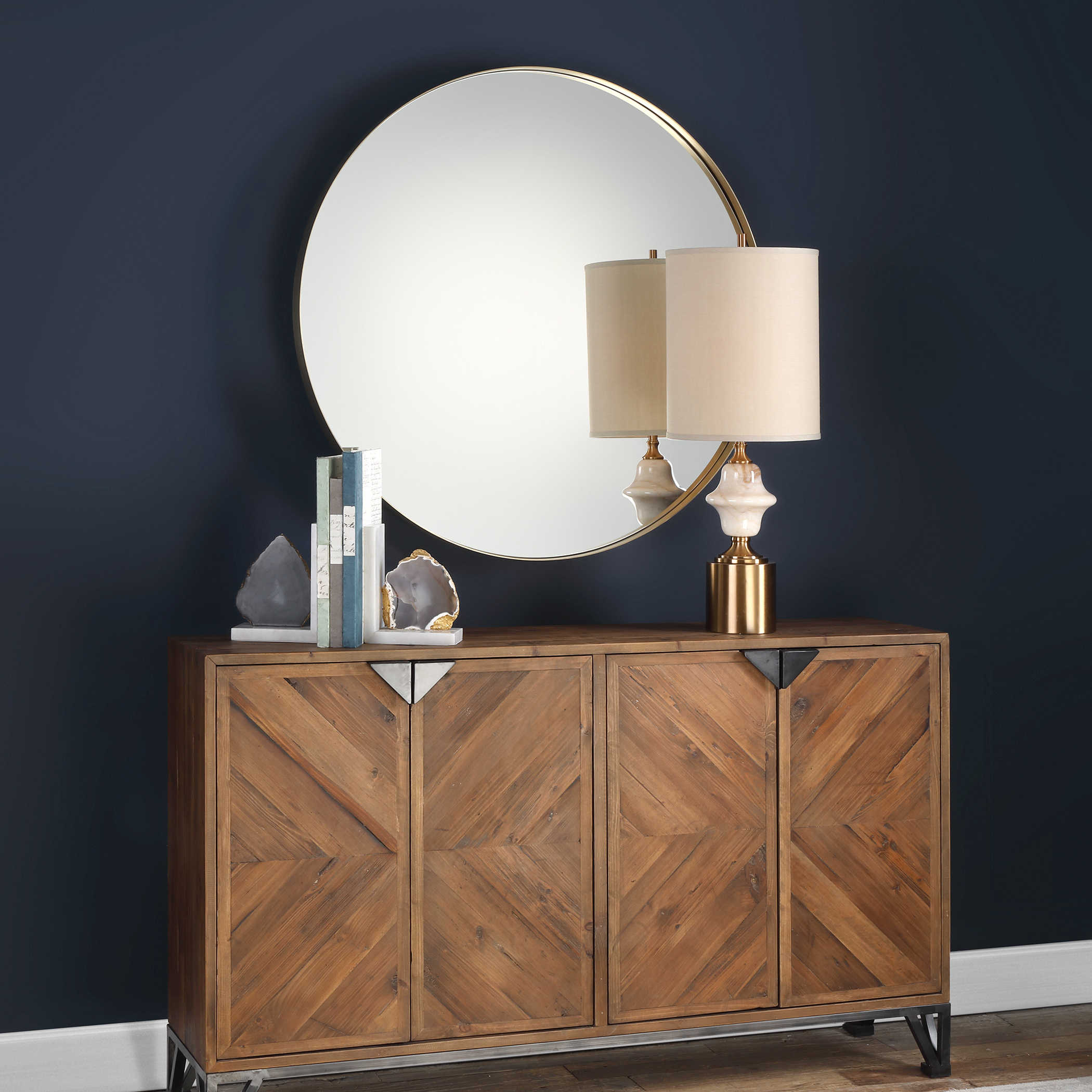 Padria Round Mirror - Brass by Uttermost