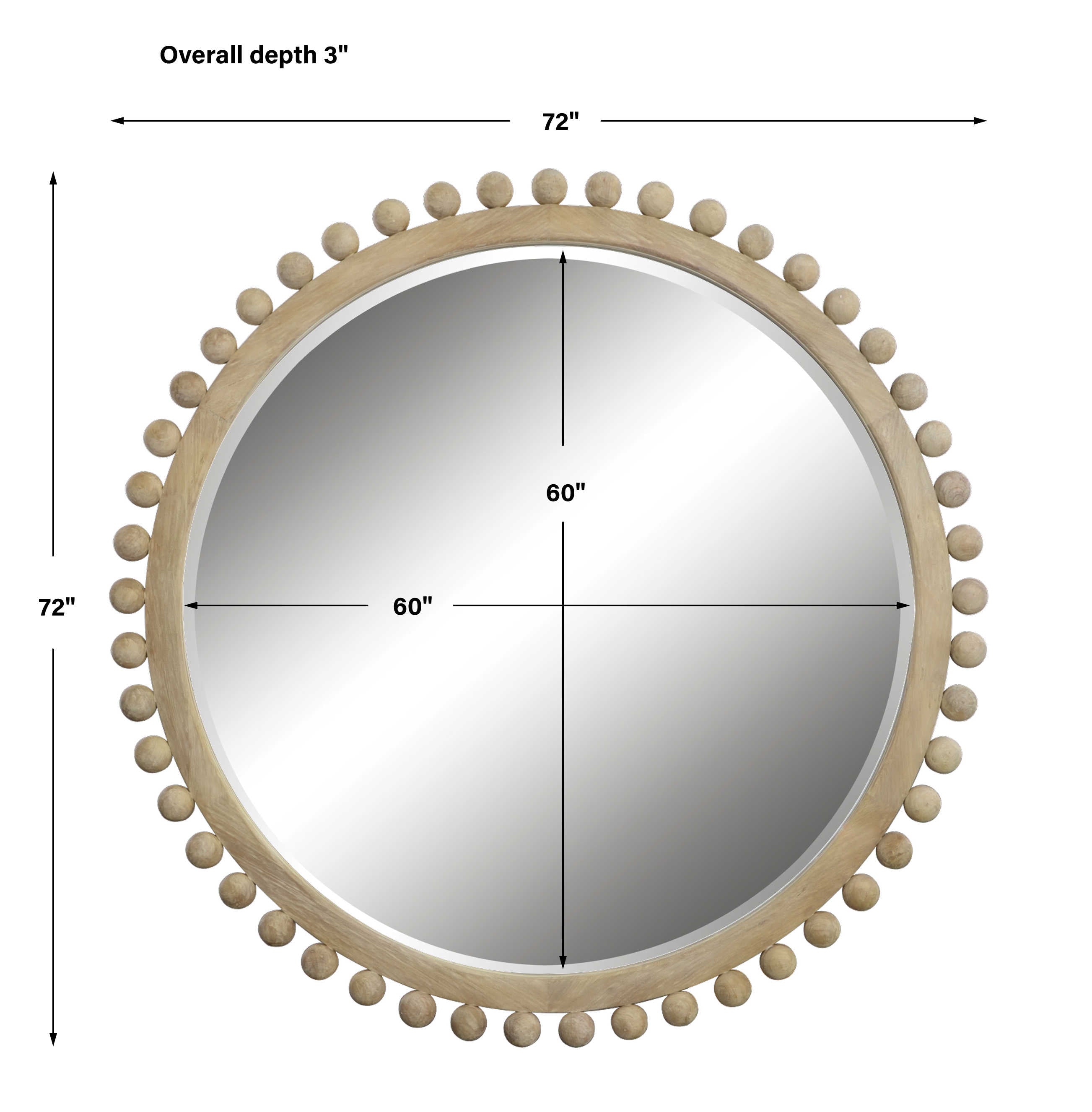 Brianza Round Mirror - Natural - Large by Uttermost