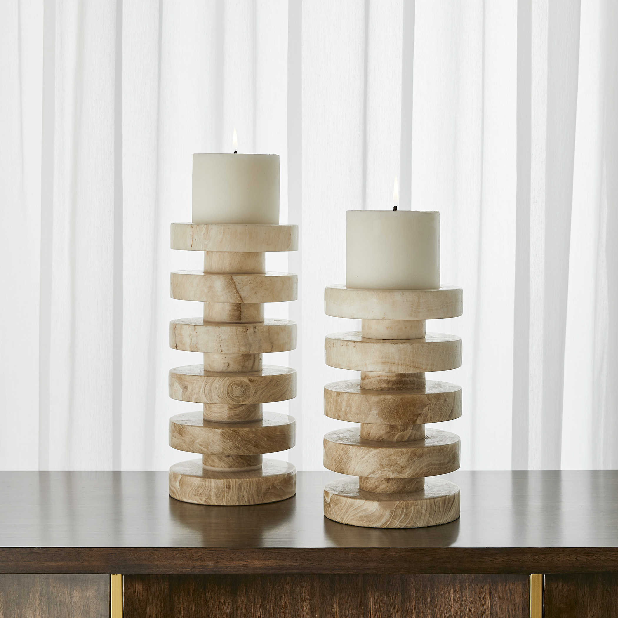 Emora Pillar Candleholders - Set of 2 by Uttermost