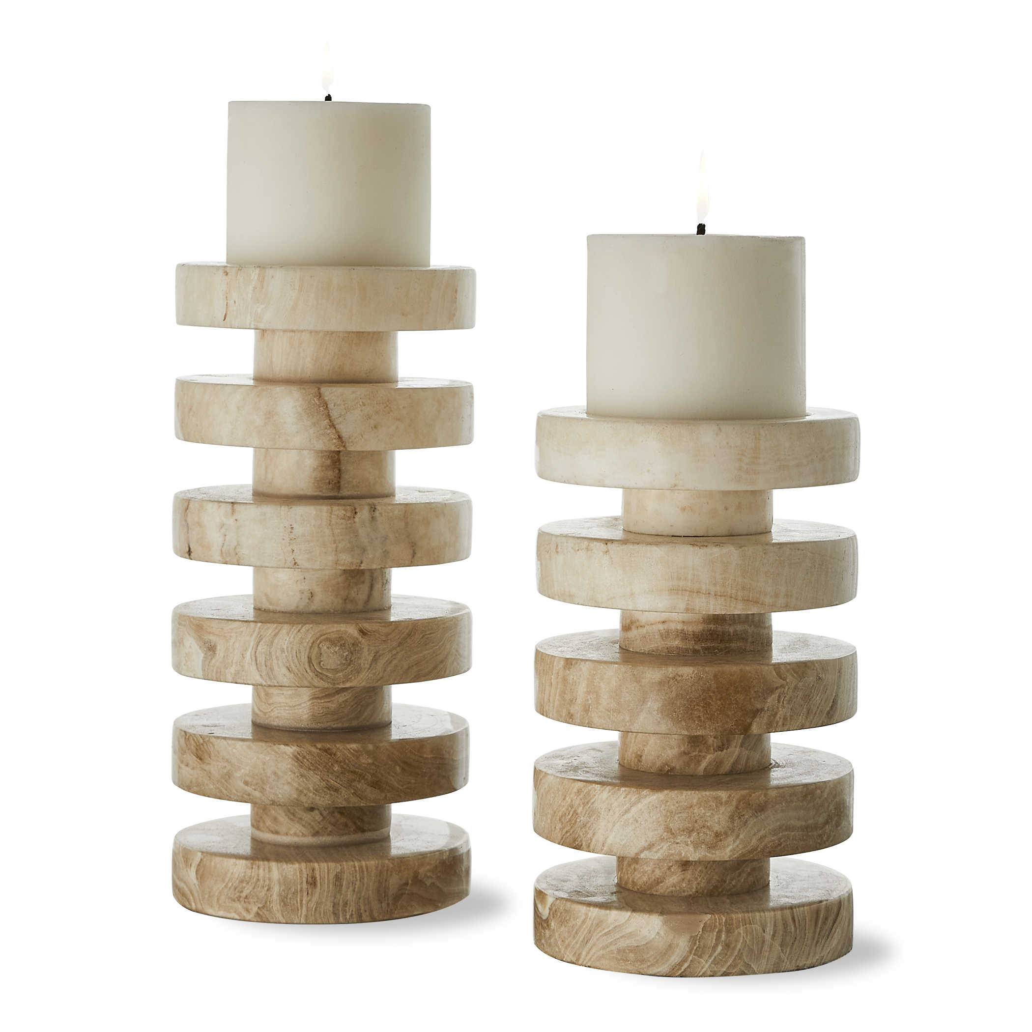 Emora Pillar Candleholders - Set of 2 by Uttermost