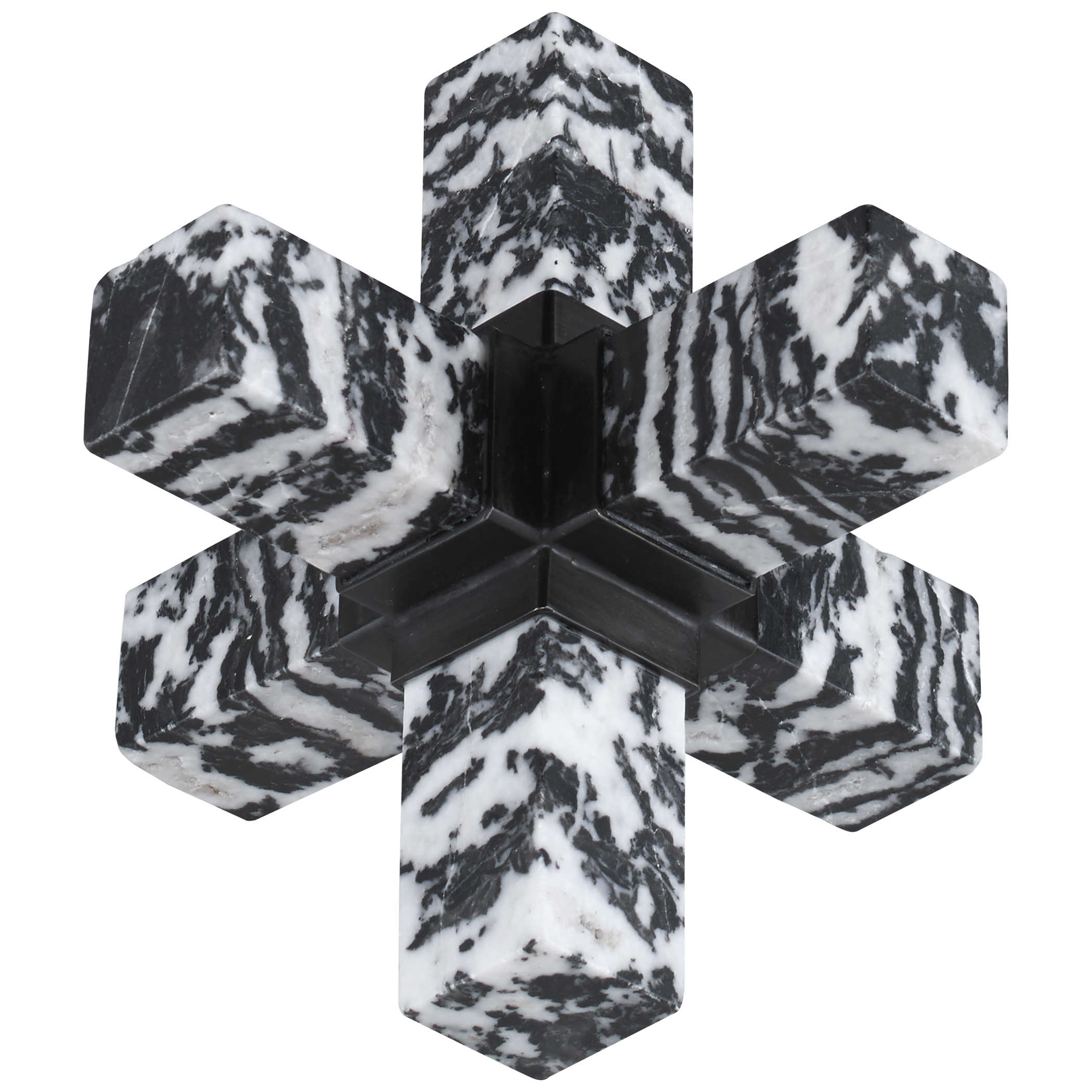 Double Cross Sculpture - Zebra Stone by Uttermost
