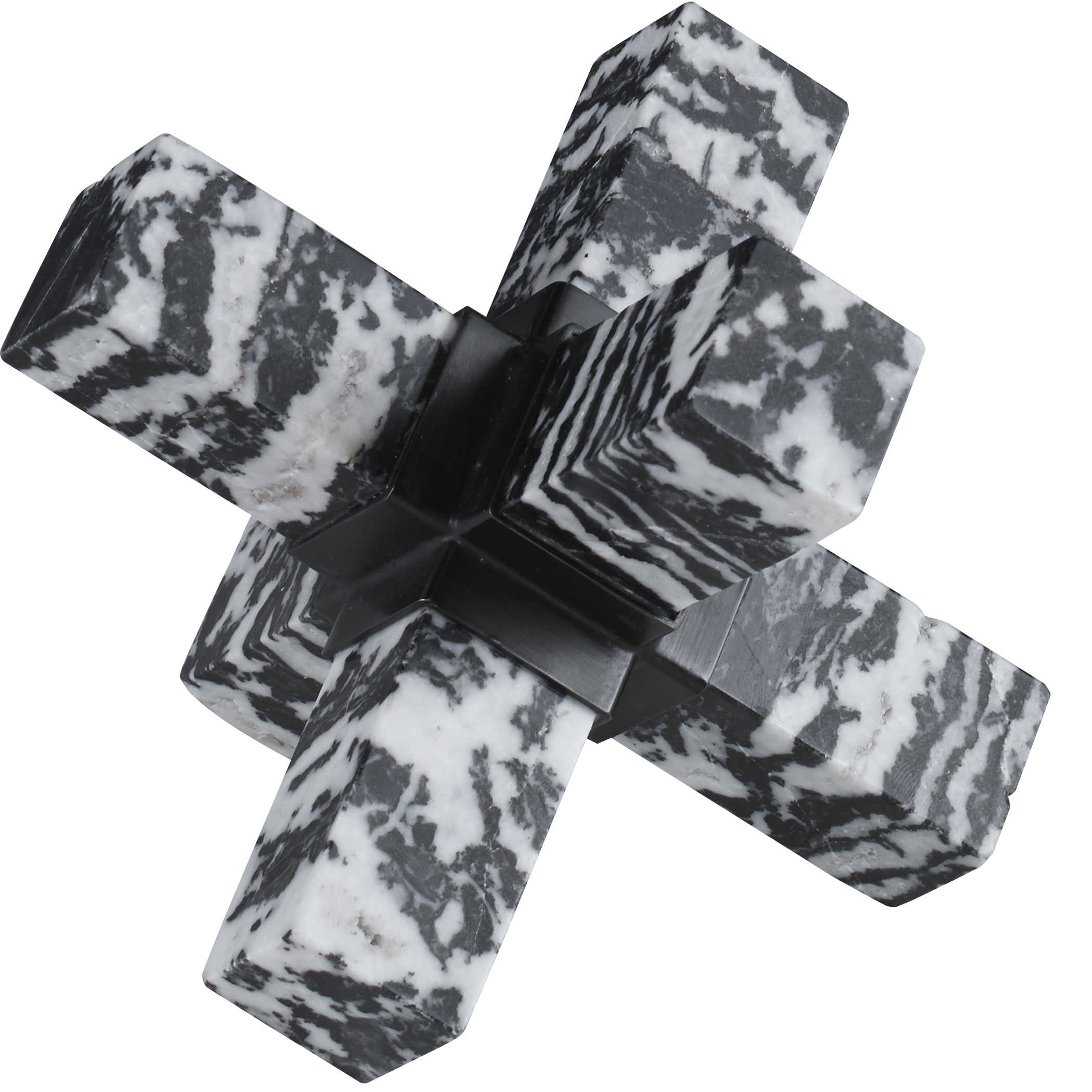 Double Cross Sculpture - Zebra Stone by Uttermost