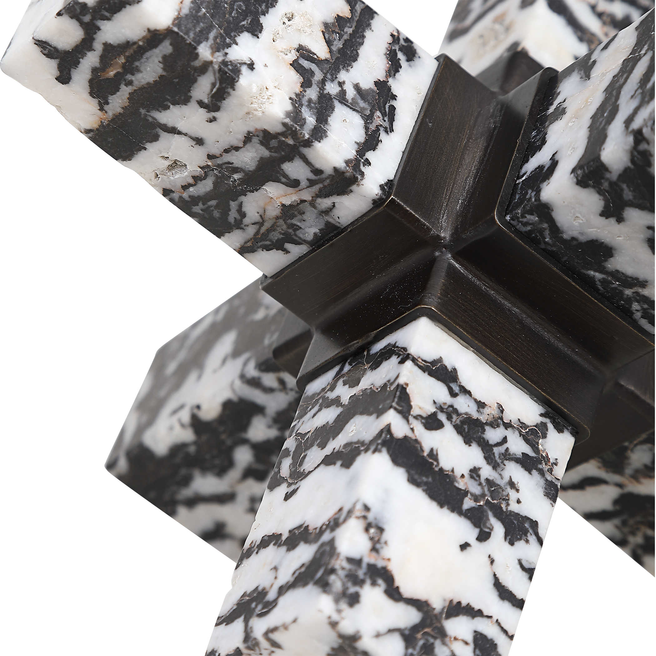 Double Cross Sculpture - Zebra Stone by Uttermost