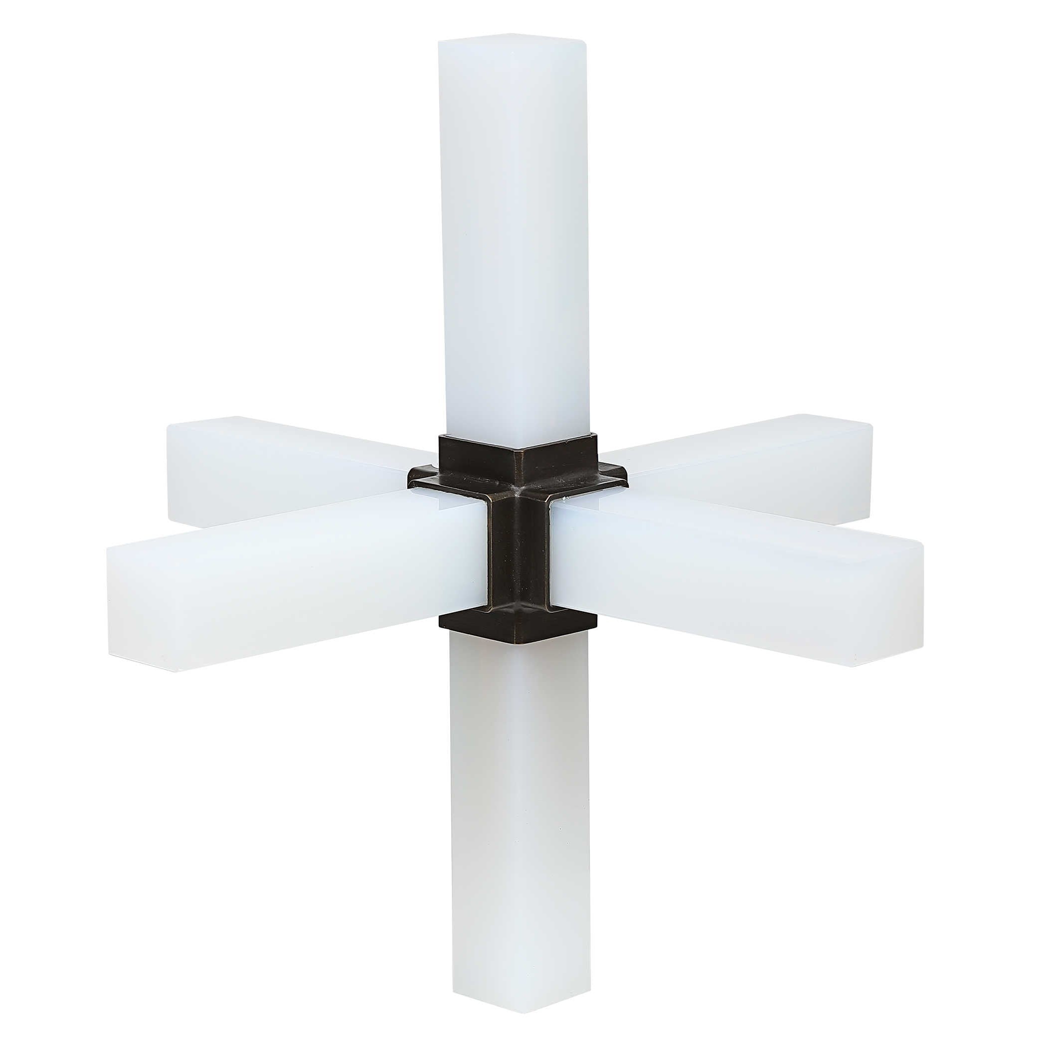 Double Cross Sculpture - Opaline Crystal by Uttermost