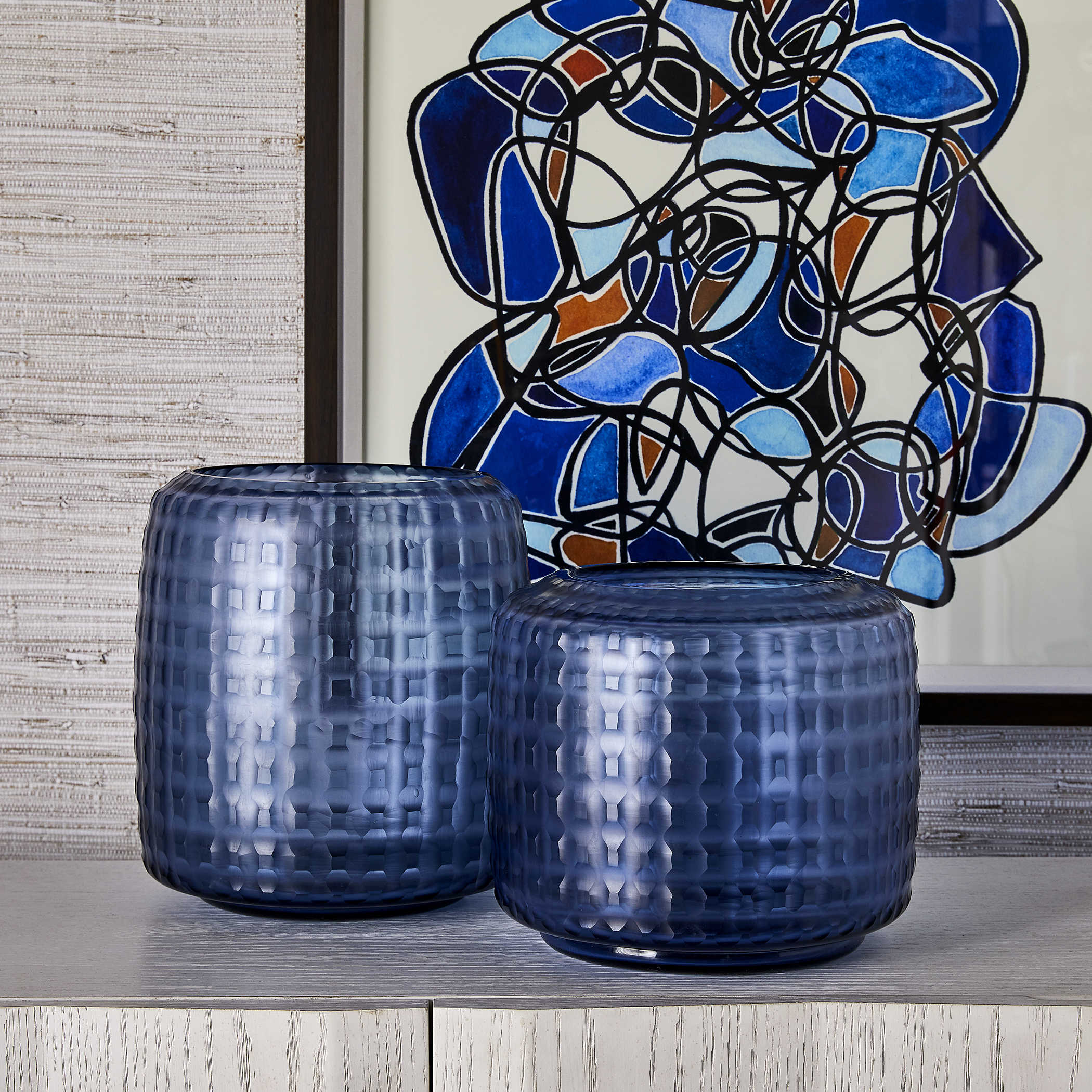 Waterways Vases/Hurricanes - Set of 2 by Uttermost