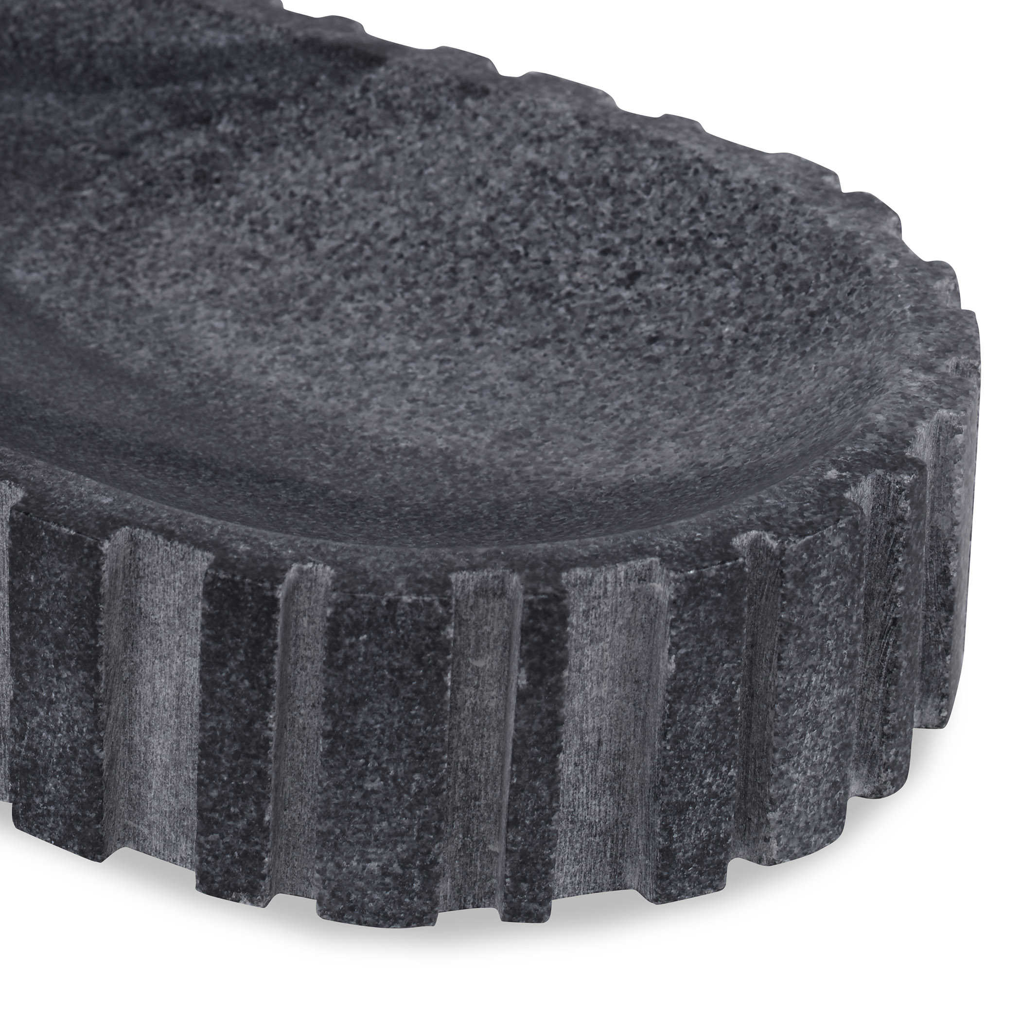 Big Pill Bowl/Tray - Black and White Marble by Uttermost