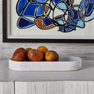 Big Pill Bowl/Tray - White Marble by Uttermost