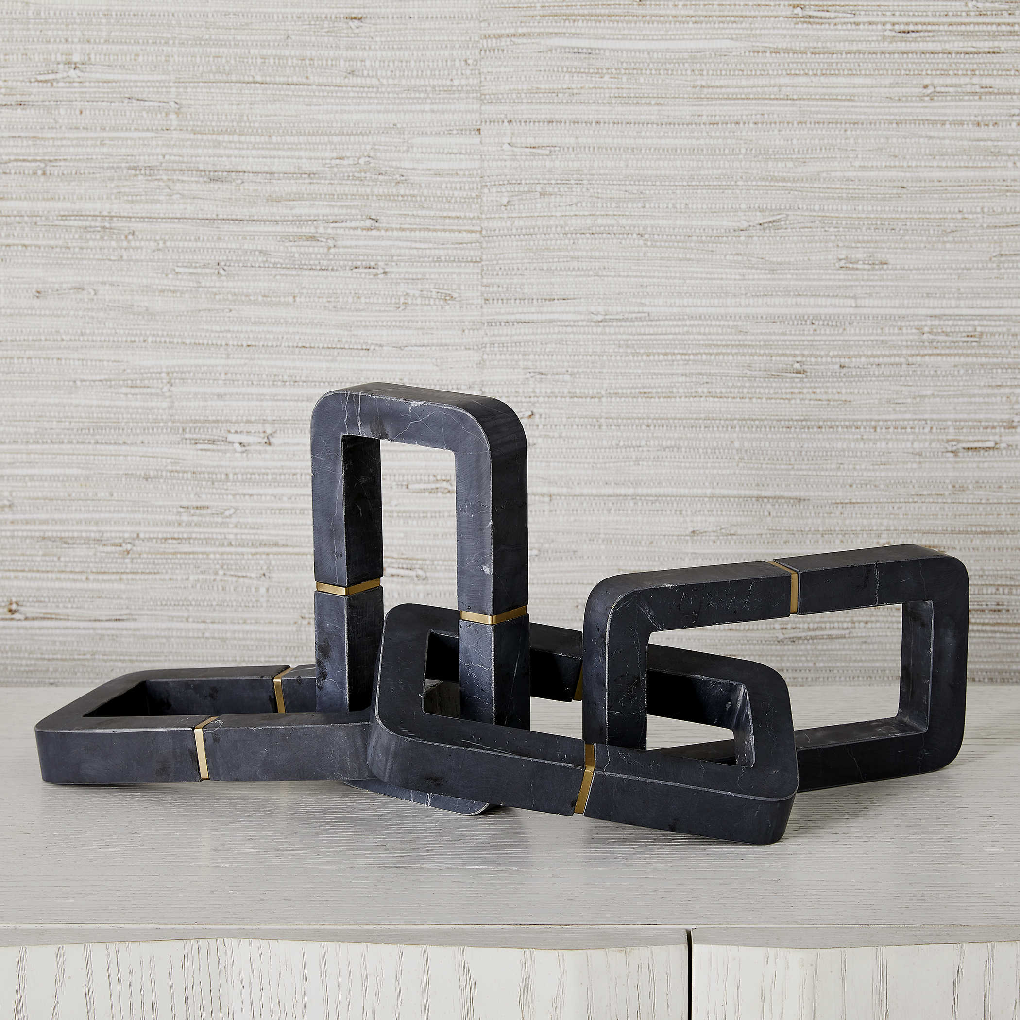 Connection Sculpture - Black and White Marble by Uttermost
