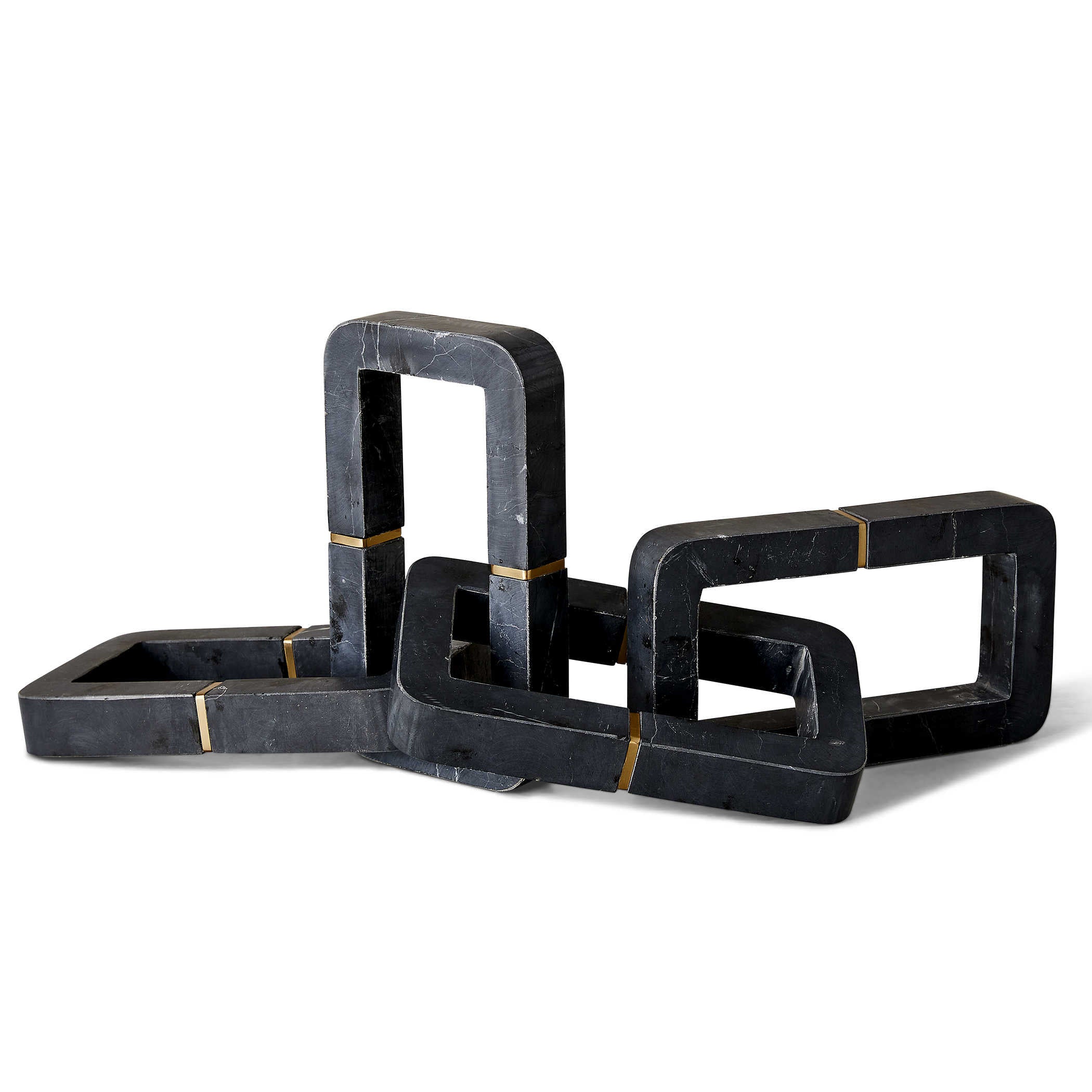 Connection Sculpture - Black and White Marble by Uttermost