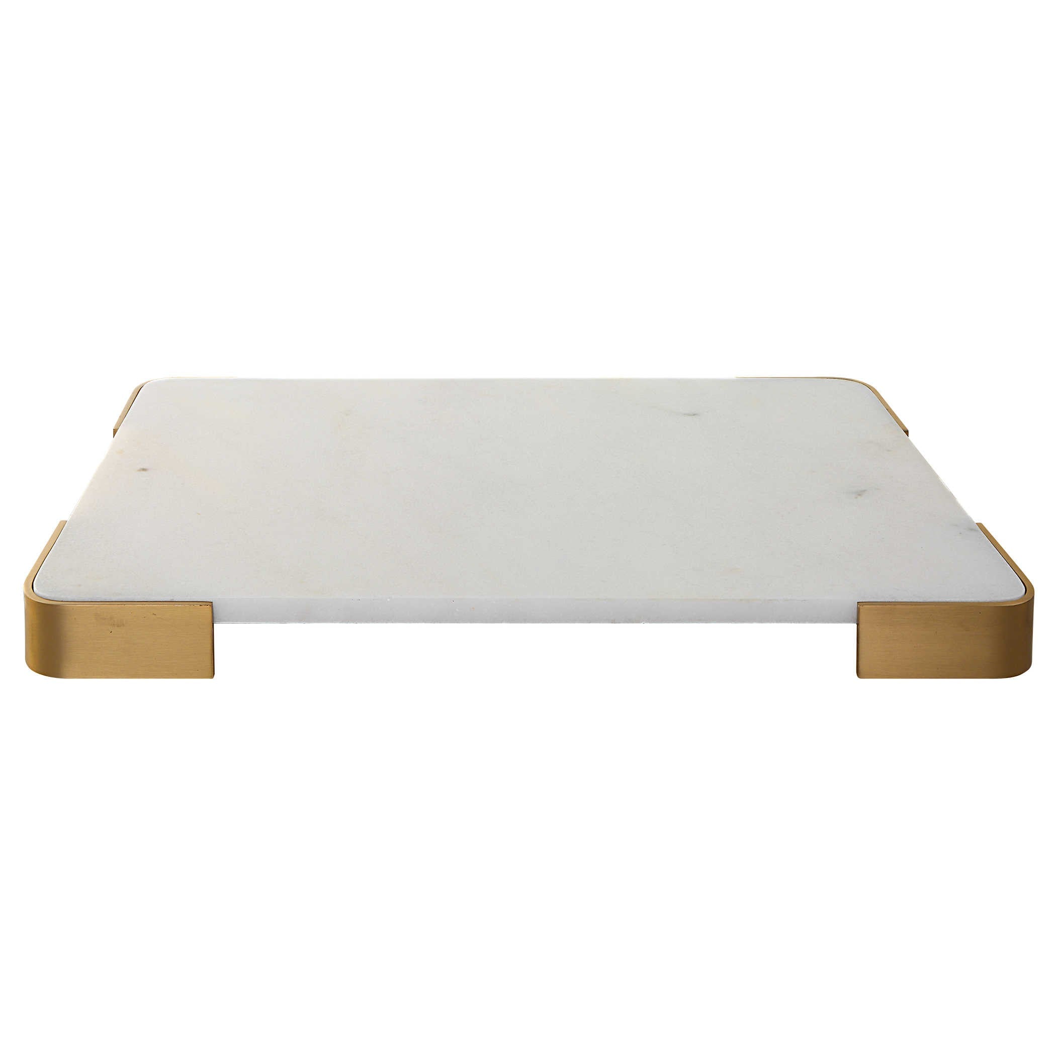 Elevated Tray/Plateau - White Marble Large by Uttermost