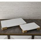 Elevated Tray/Plateau - White Marble Large by Uttermost