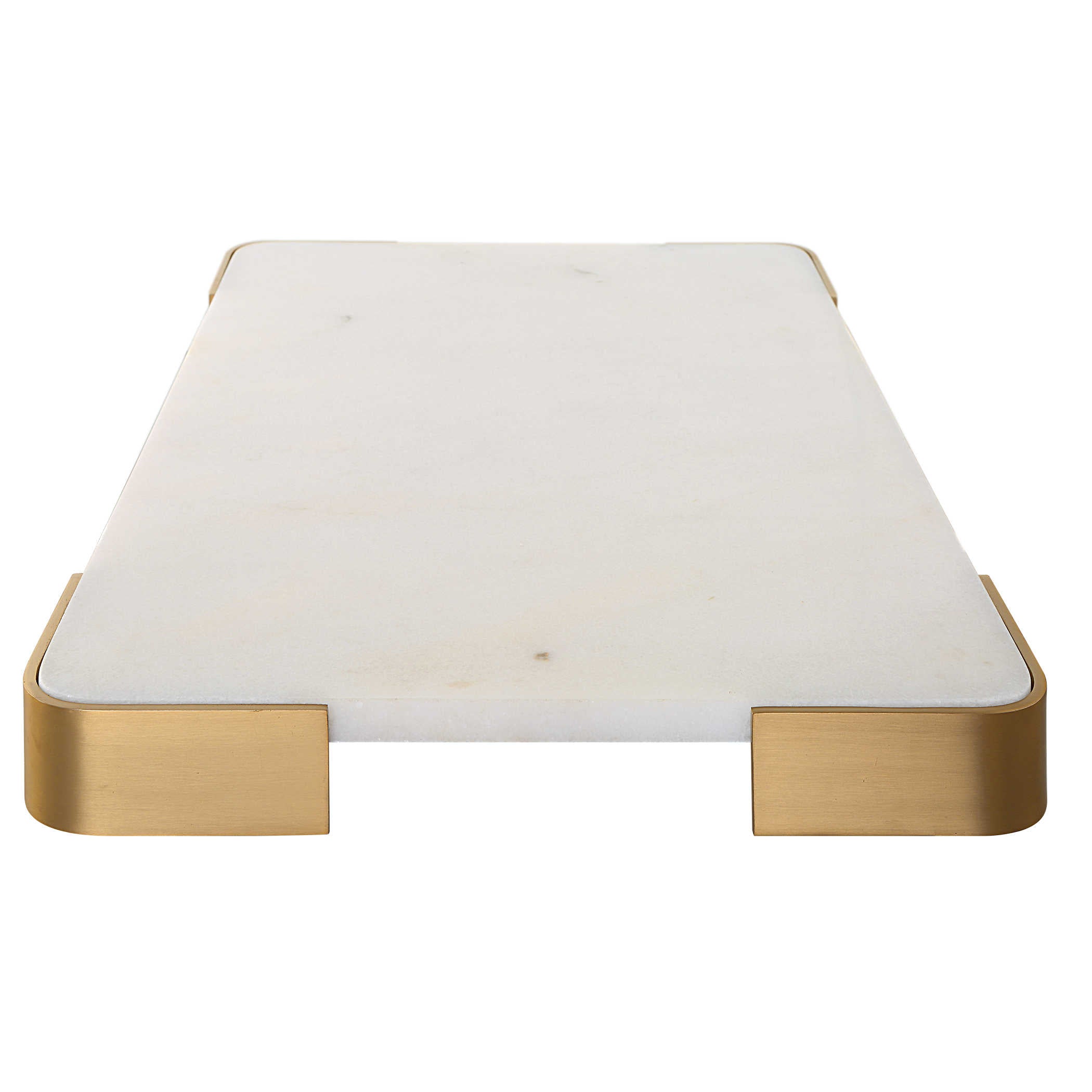 Elevated Tray/Plateau - White Marble Large by Uttermost
