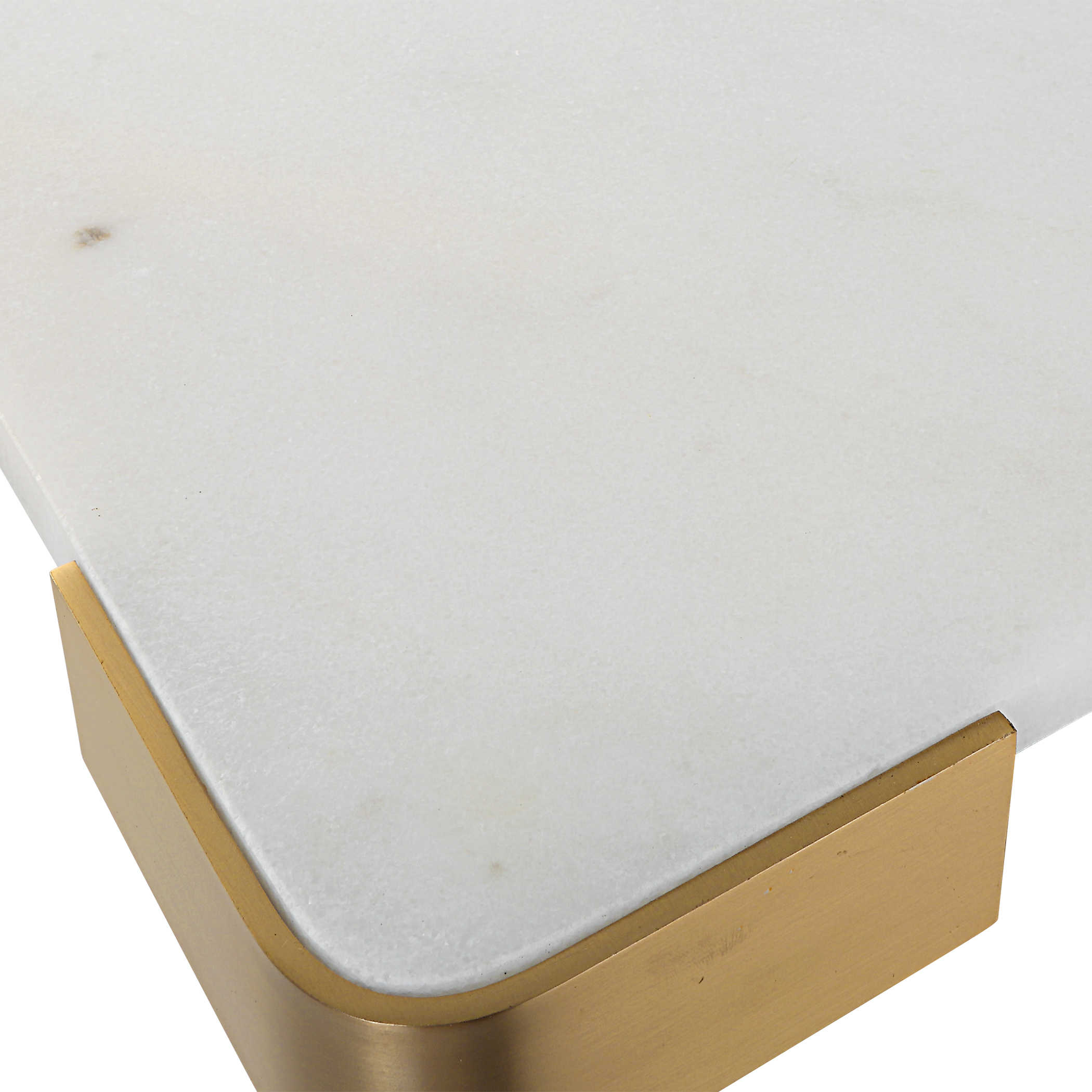 Elevated Tray/Plateau - White Marble Large by Uttermost