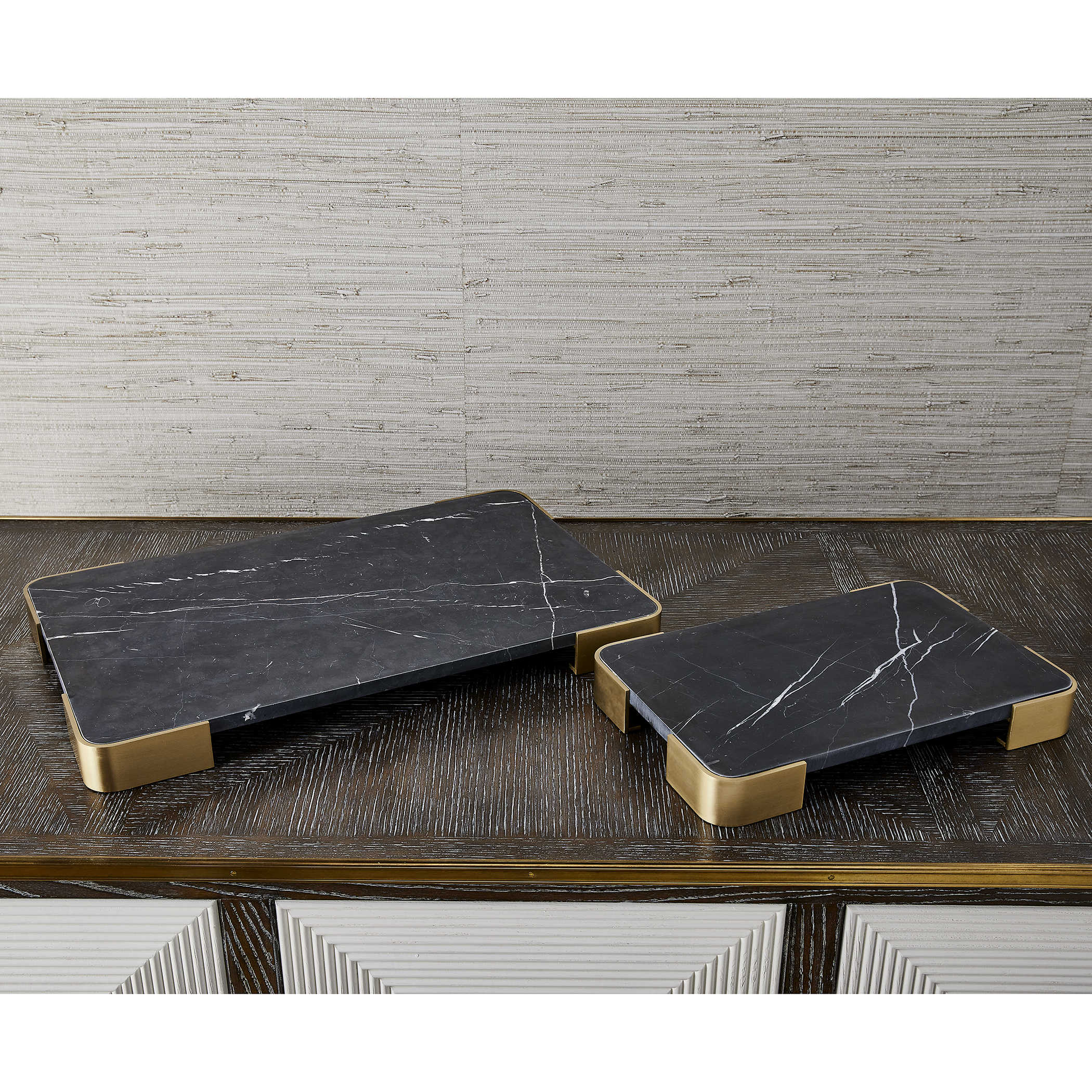 Elevated Tray/Plateau - Black Marble Large by Uttermost