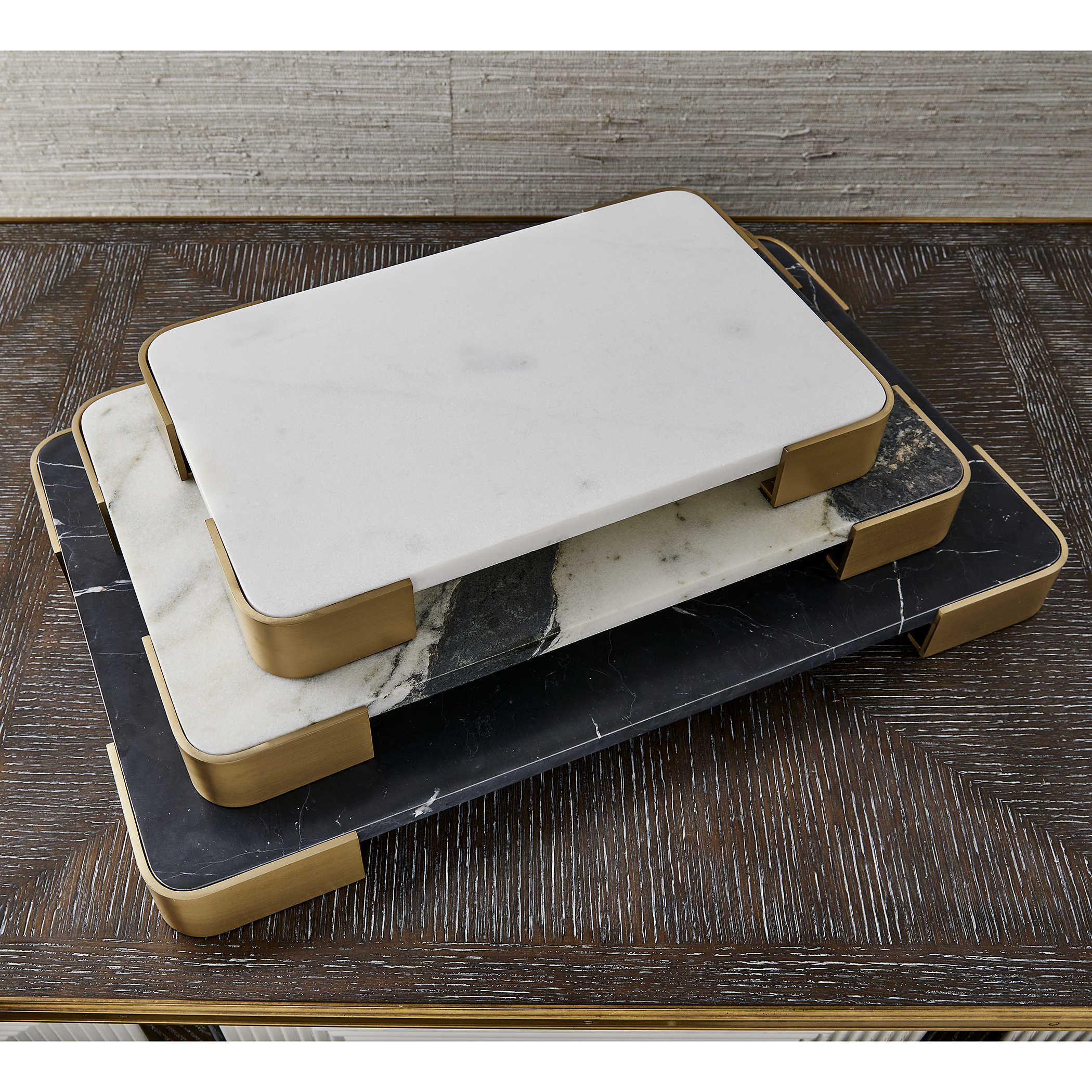 Elevated Tray/Plateau - Panda Marble Medium by Uttermost