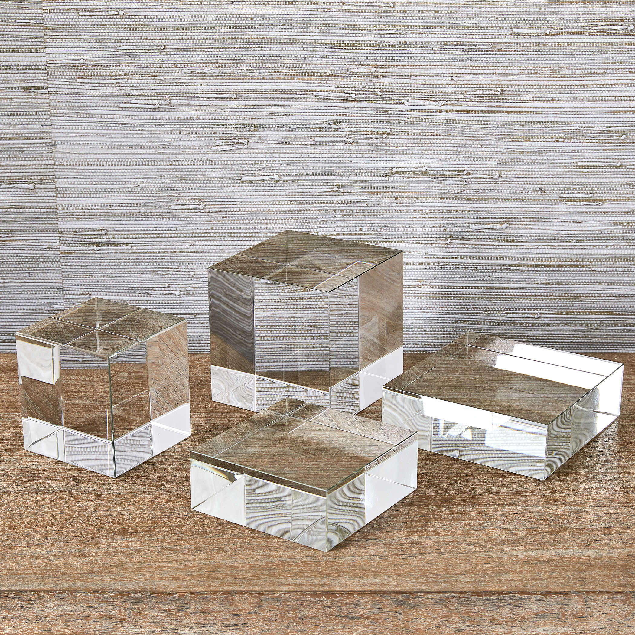 Square Risers/Sculptures, Set of 2 - Crystal by Uttermost