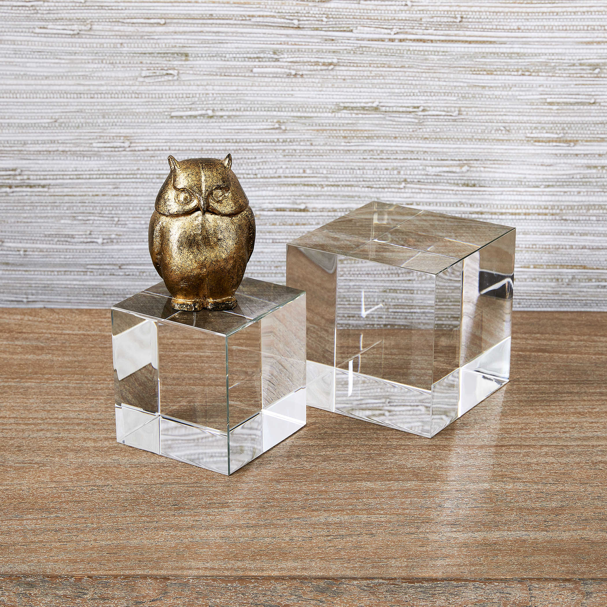 Cube Risers/Sculptures - Set of 2 - Crystal by Uttermost