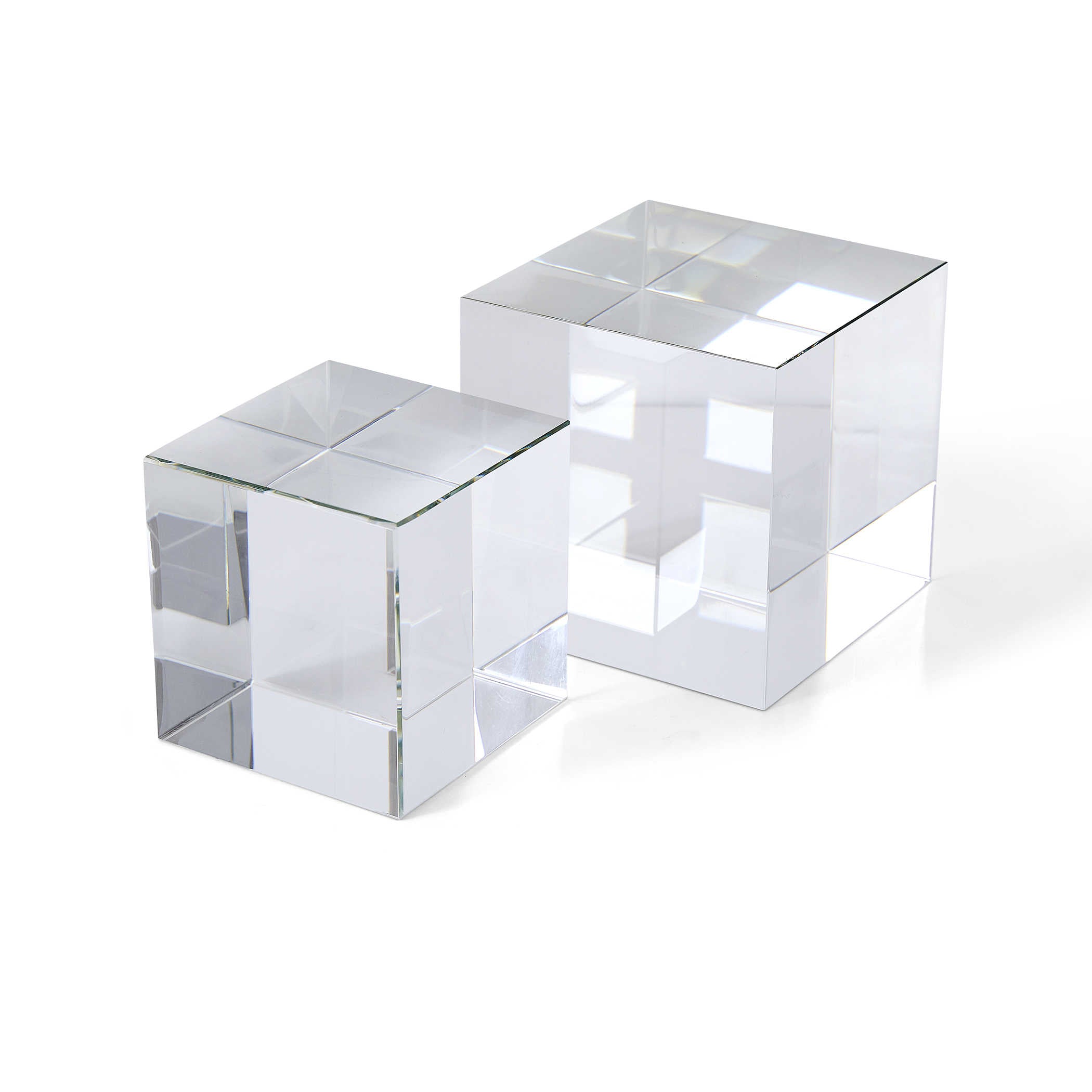 Cube Risers/Sculptures - Set of 2 - Crystal by Uttermost