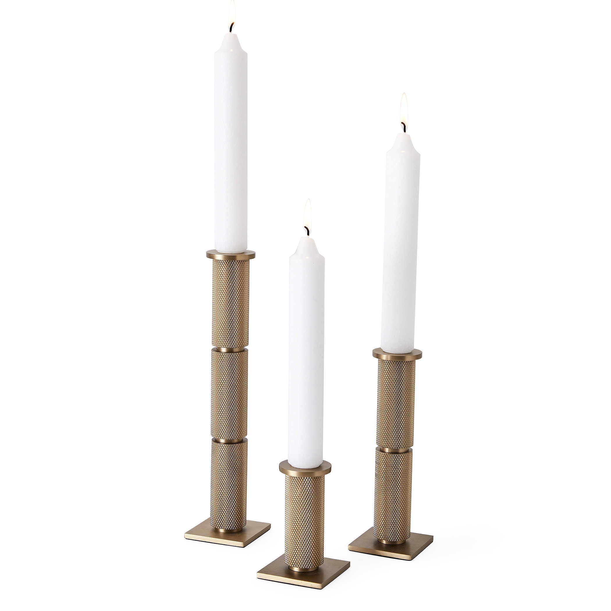 Knurled Taper Candleholders - Set of 3 by Uttermost