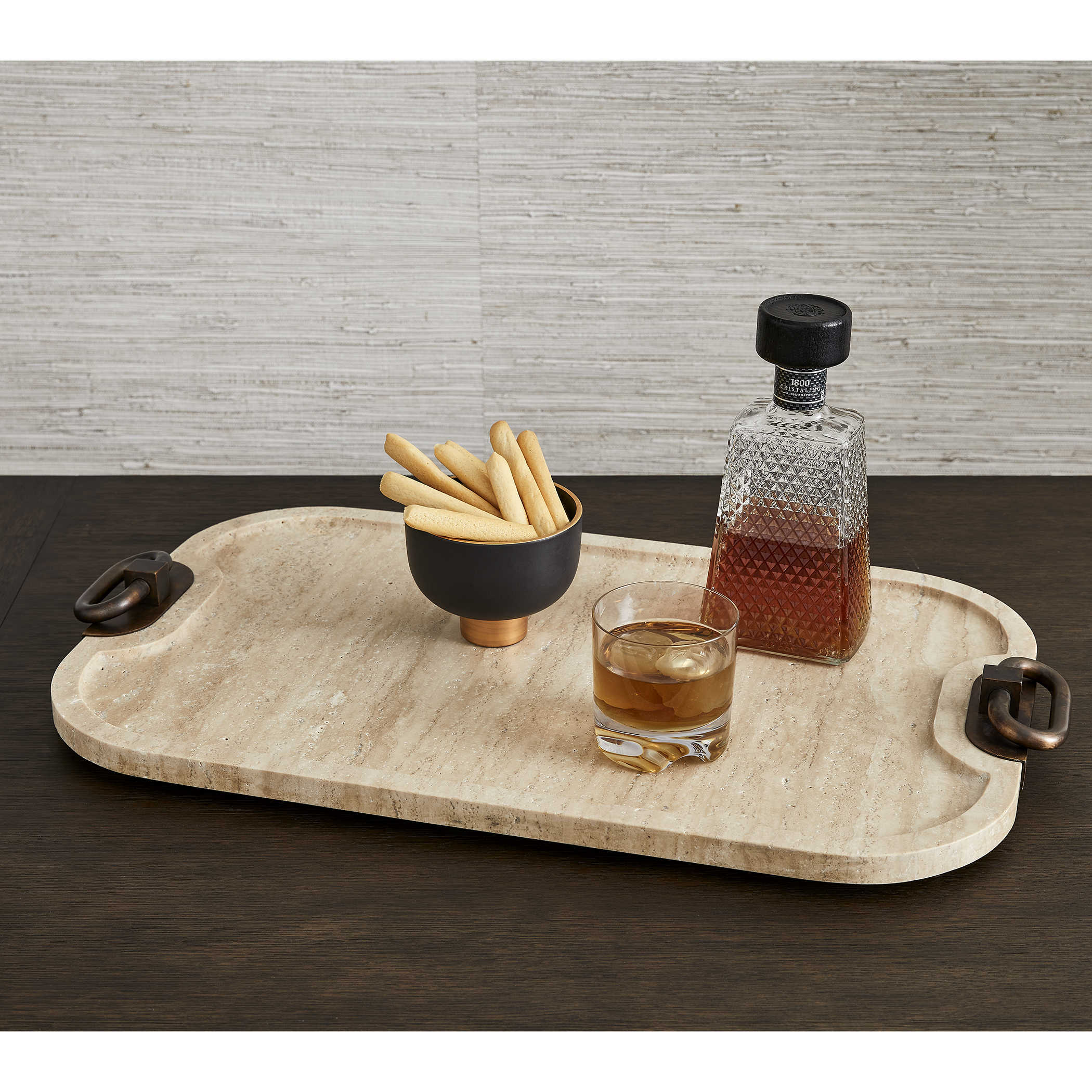 Hippodrome Tray in Travertine by Uttermost