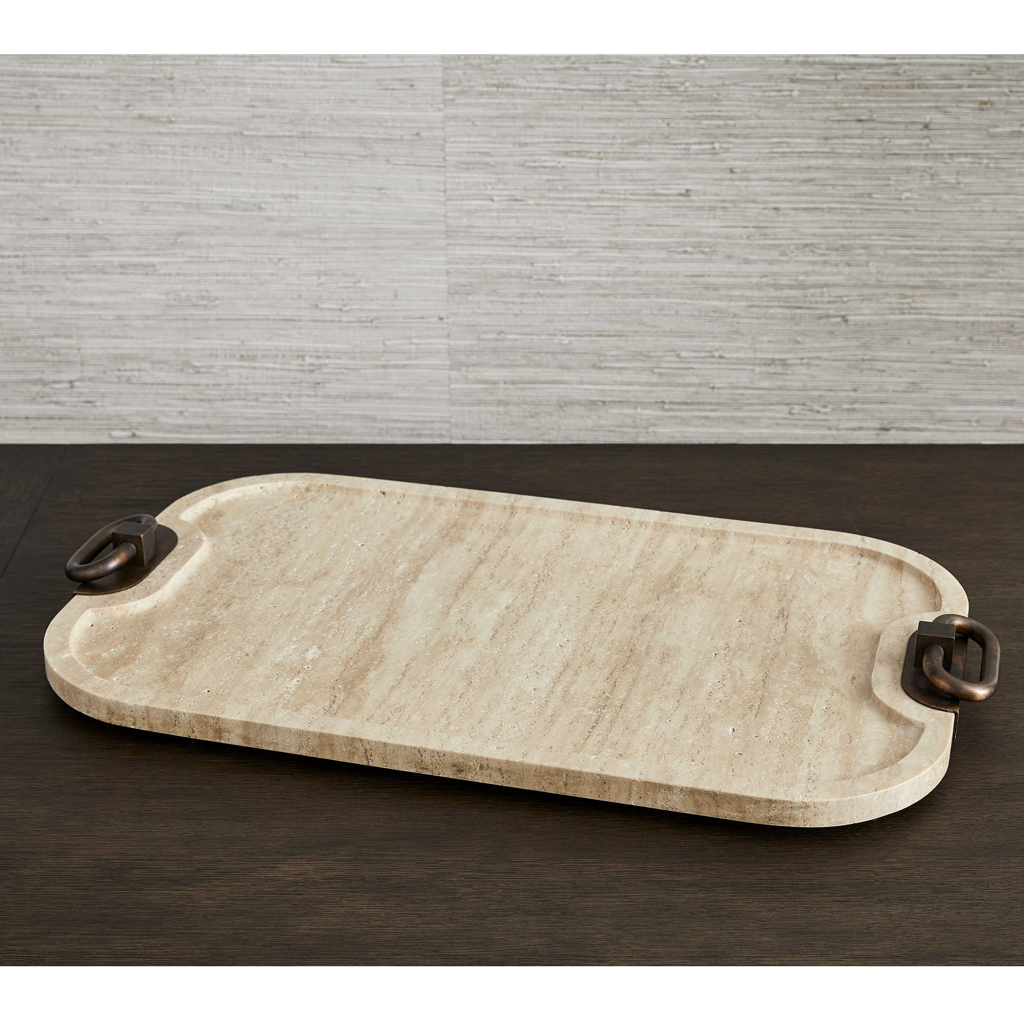 Hippodrome Tray in Travertine by Uttermost