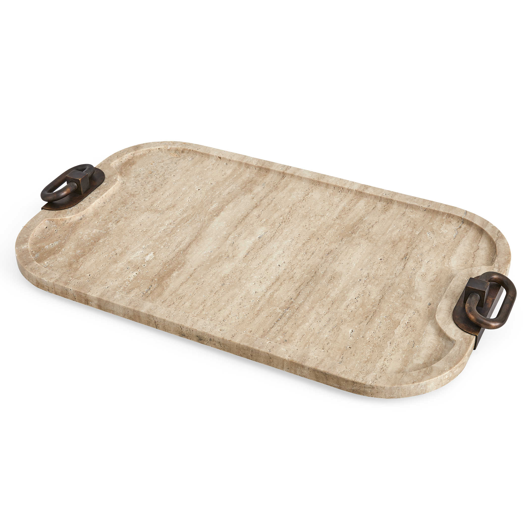 Hippodrome Tray in Travertine by Uttermost