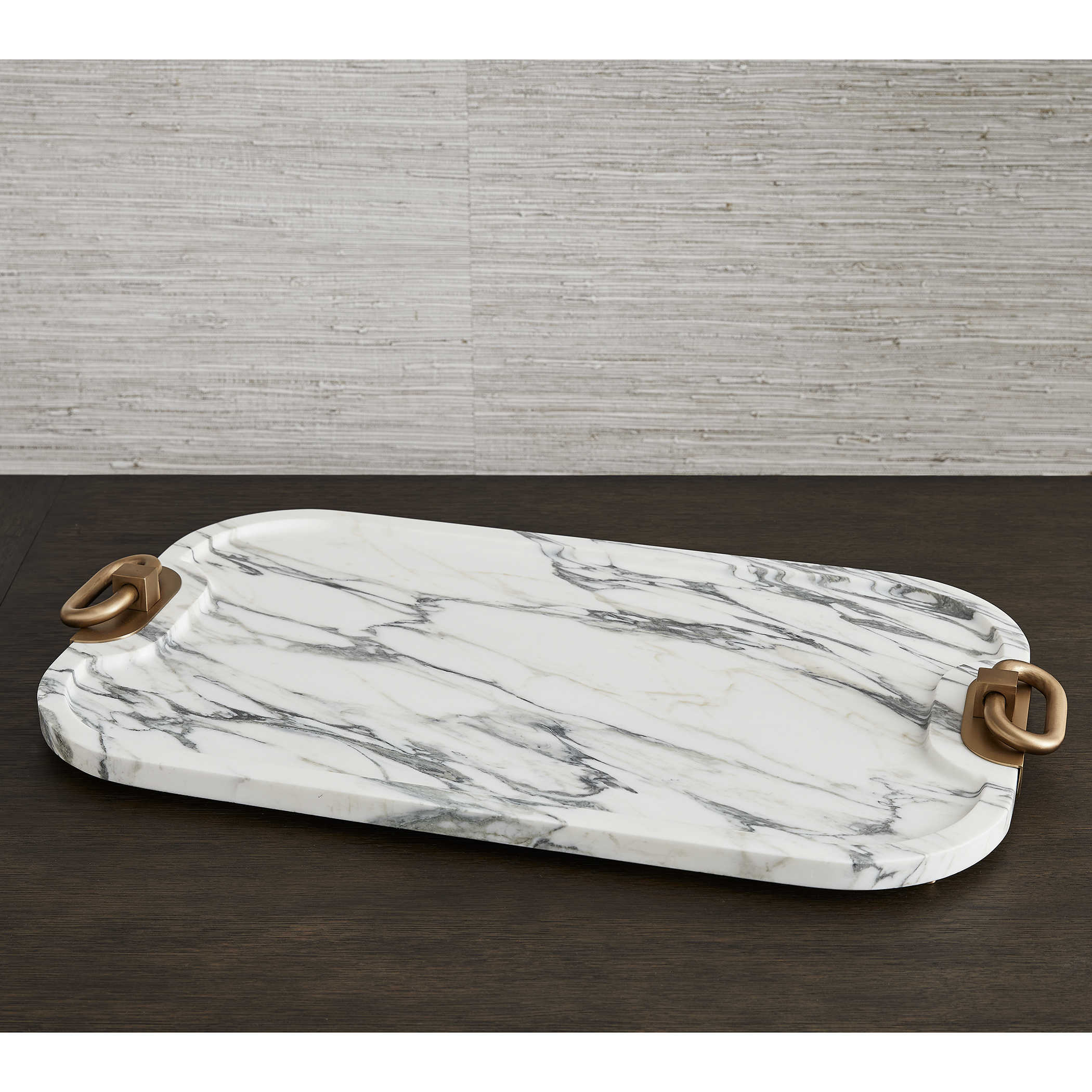 Hippodrome Tray - Arabescato Marble by Uttermost