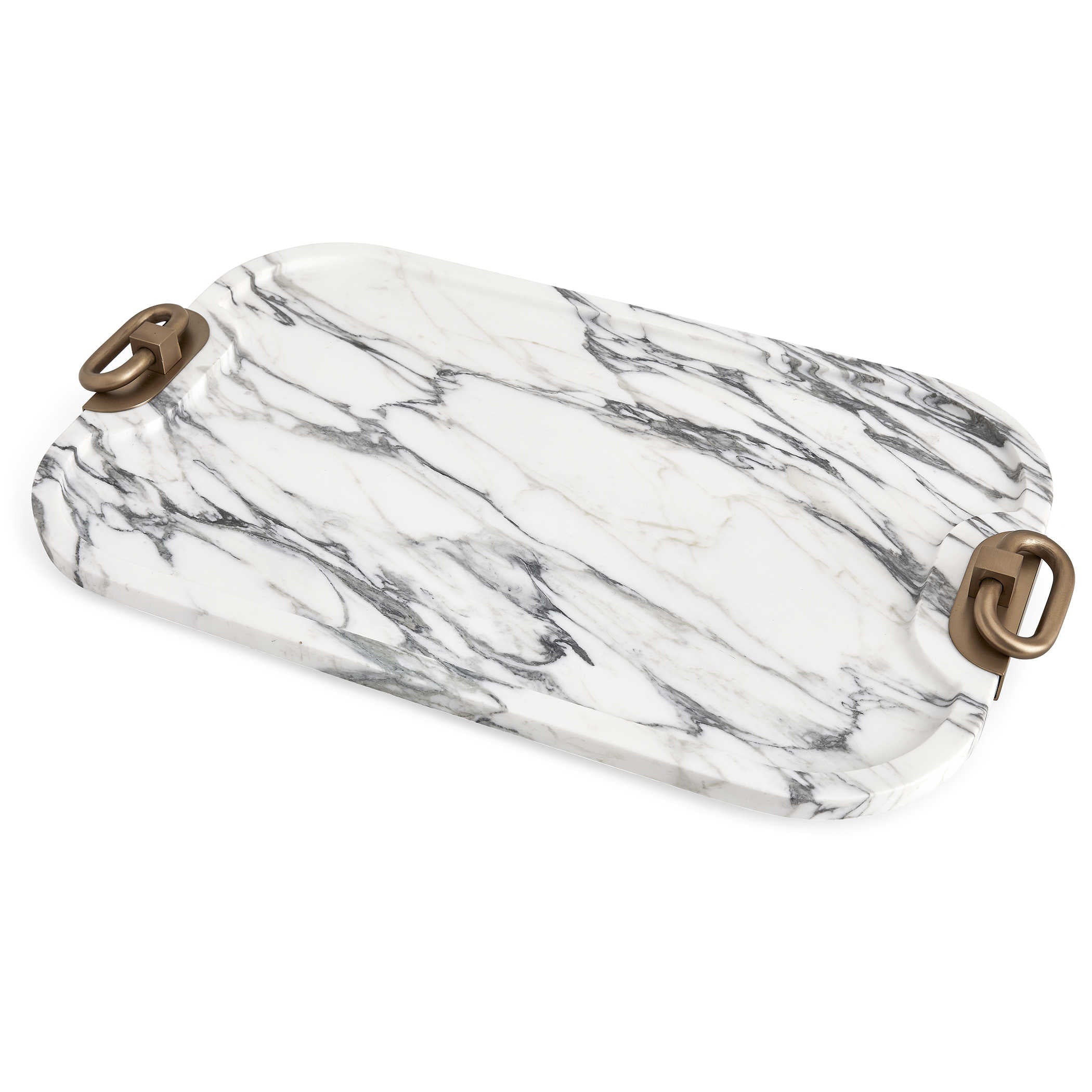 Hippodrome Tray - Arabescato Marble by Uttermost
