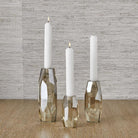 Multifaceted Taper Candleholders - Crystal - Set of 3 by Uttermost