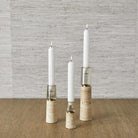 Optic Candleholders - Travertine - Set of 3 by Uttermost