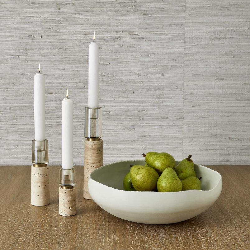 Optic Candleholders - Travertine - Set of 3 by Uttermost