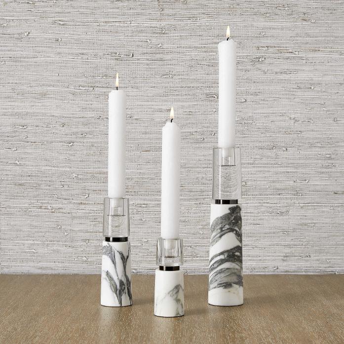 Optic Candleholders - Marble - Set of 3 by Uttermost