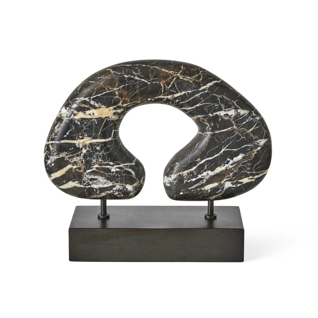 Modern Tunnel Vision Sculpture in Black Marble by Uttermost