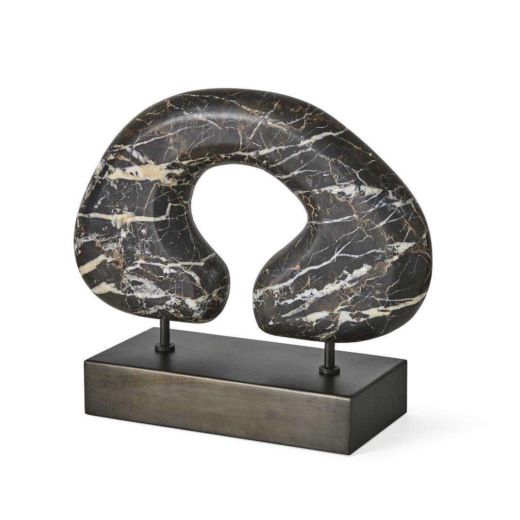 Modern Tunnel Vision Sculpture in Black Marble by Uttermost