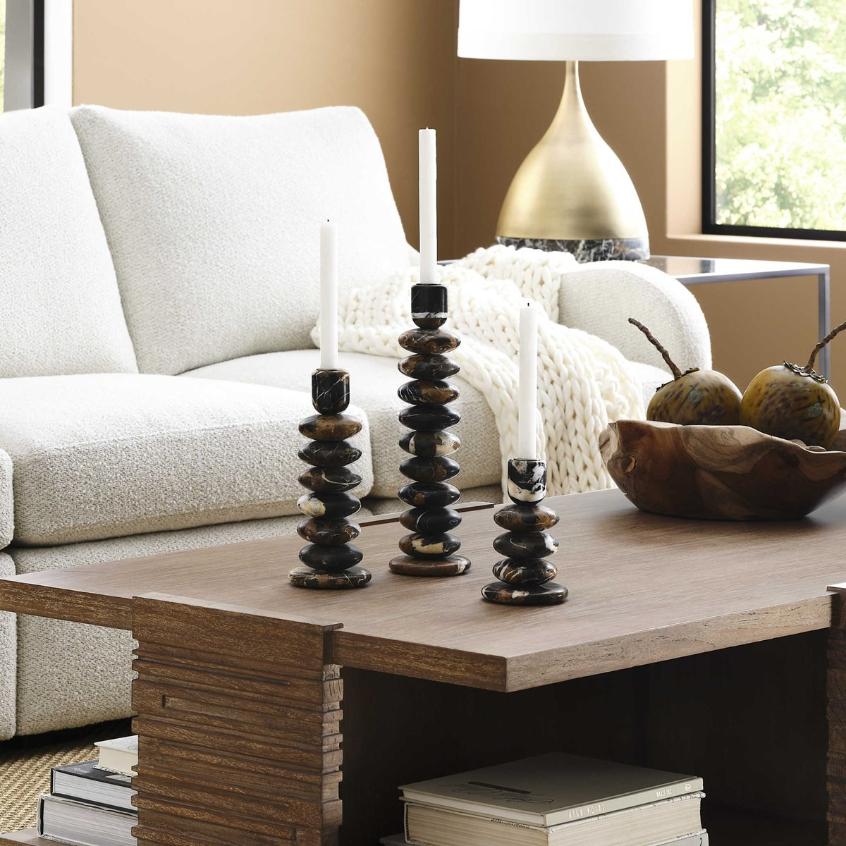 Washed Stones Candleholders - Set of 3 by Uttermost