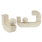 Modern Equilibrium Sculptures in Travertine - Set of 2 by Uttermost
