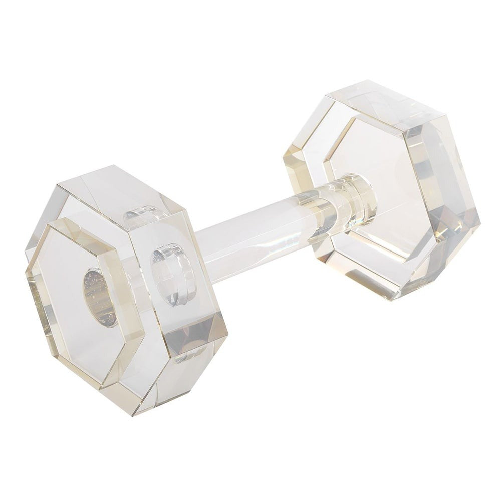 Dumbbell Sculpture in Crystal by Uttermost
