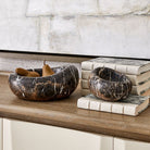 Swaddle Bowls in Michelangelo Marble Set of 2 by Uttermost