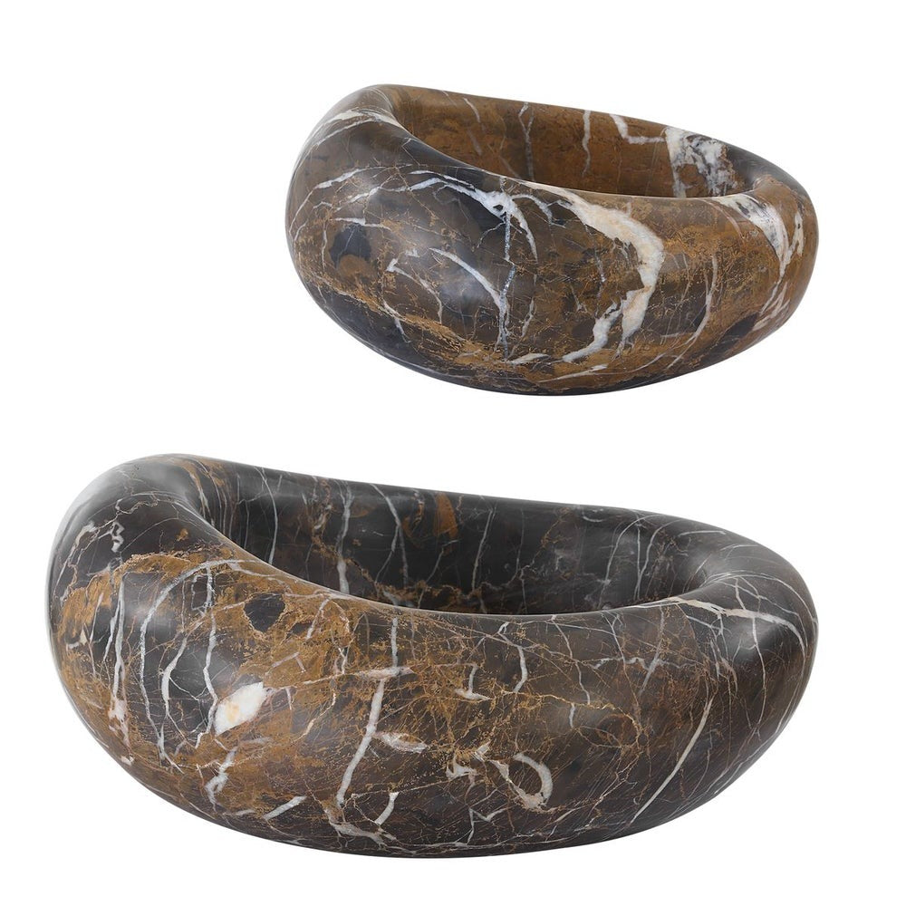 Swaddle Bowls in Michelangelo Marble Set of 2 by Uttermost
