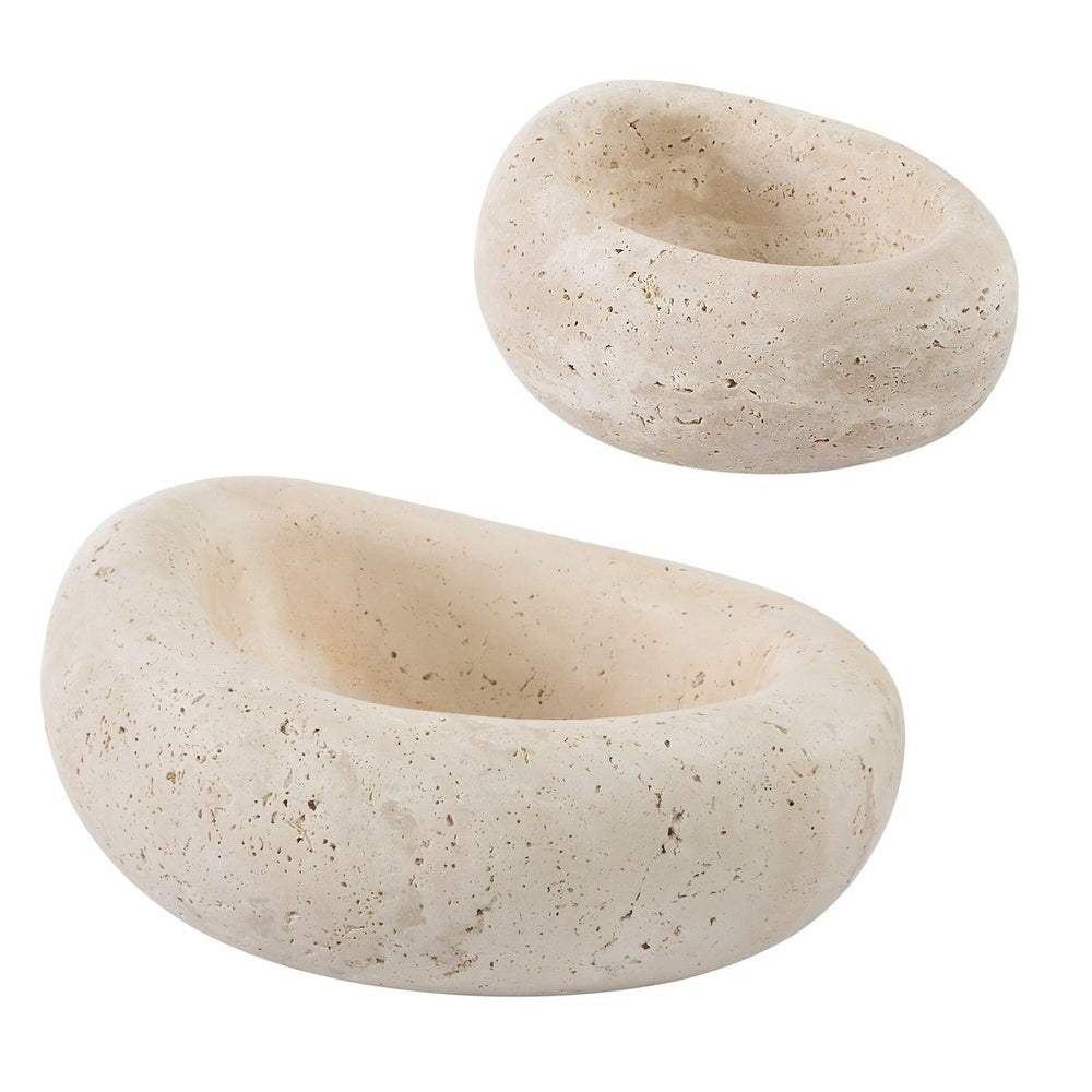 Swaddle Bowls in Travertine Set of 2 by Uttermost