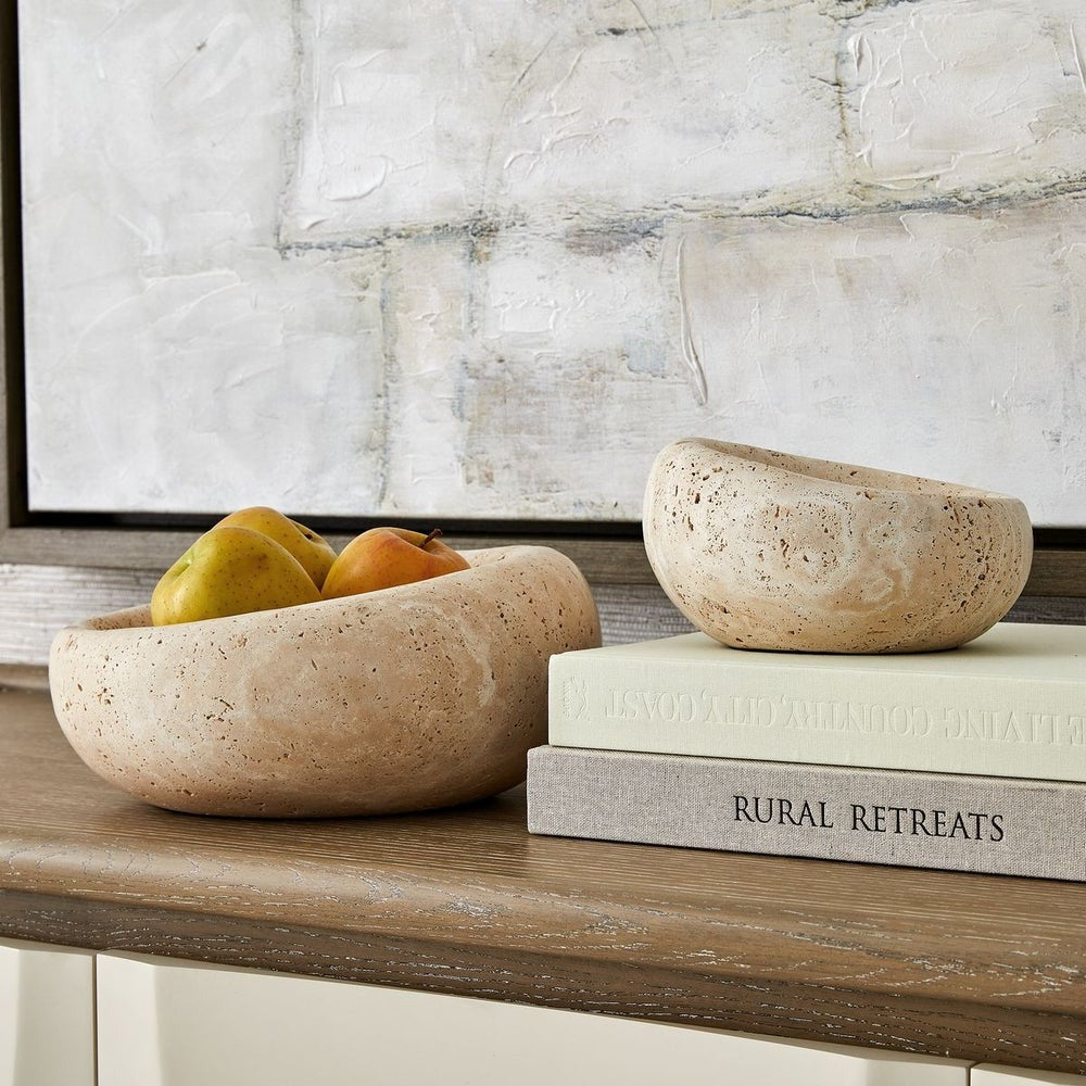 Swaddle Bowls in Travertine Set of 2 by Uttermost
