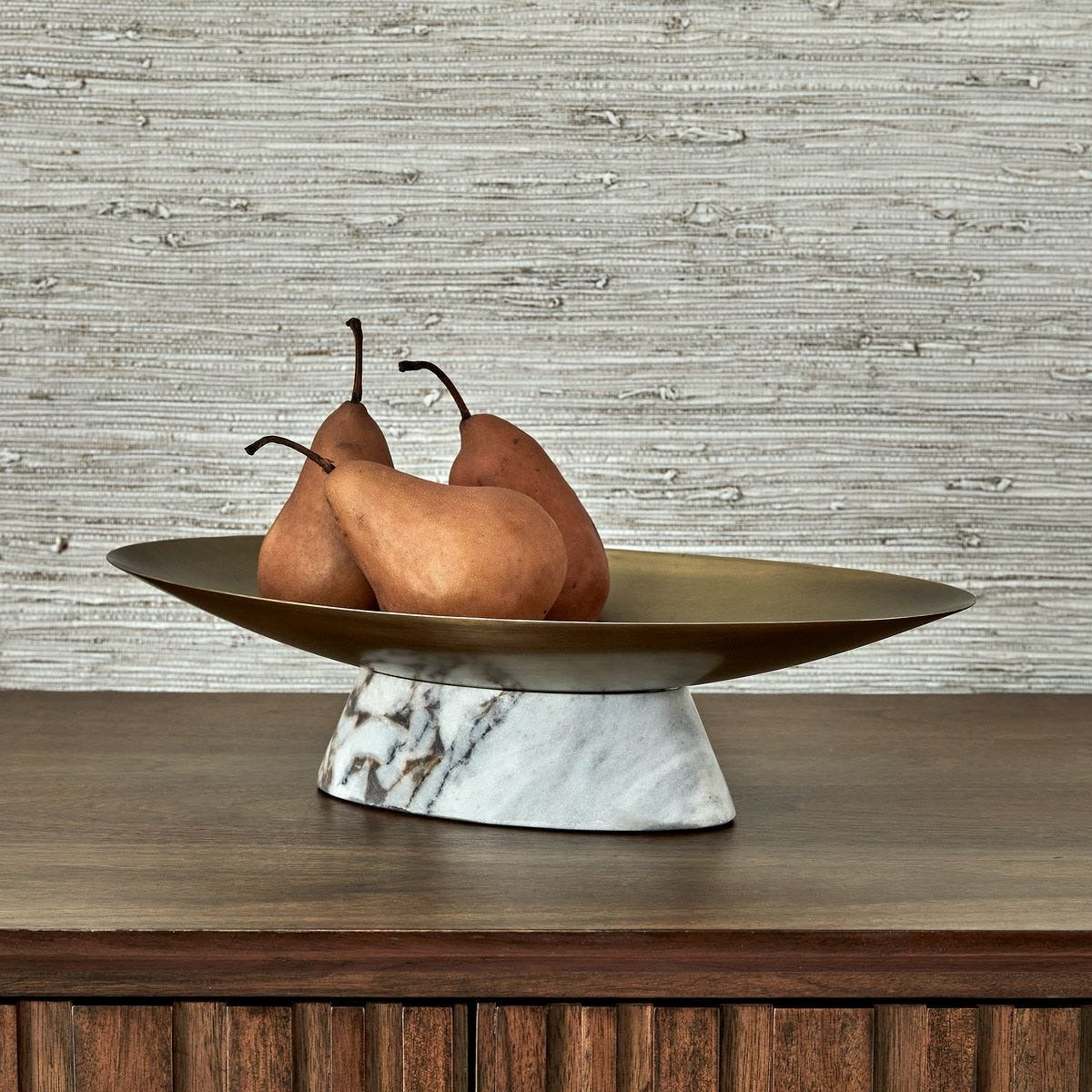 Coup de Grace Low Bowl - White Chocolate Marble by Uttermost