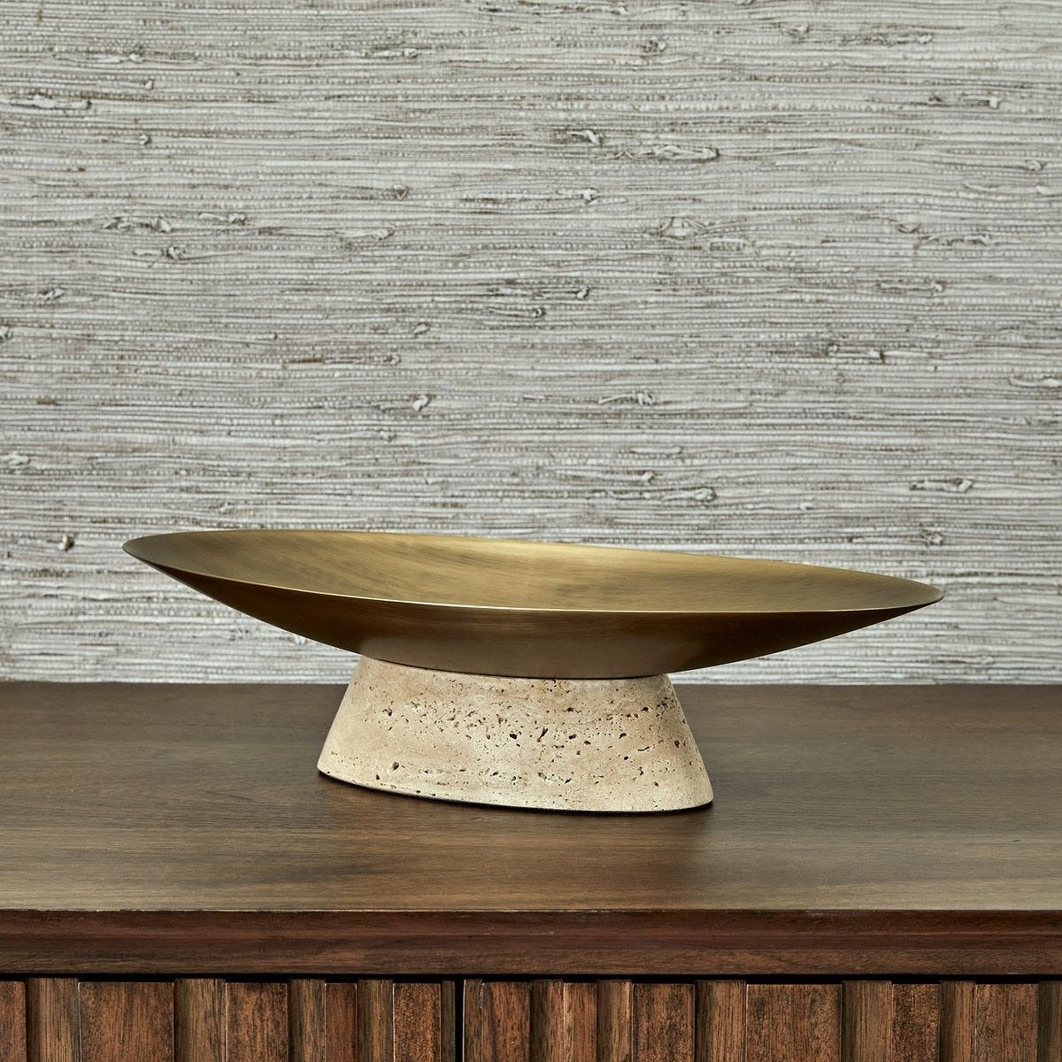 Coup de Grace Low Bowl - Travertine by Uttermost