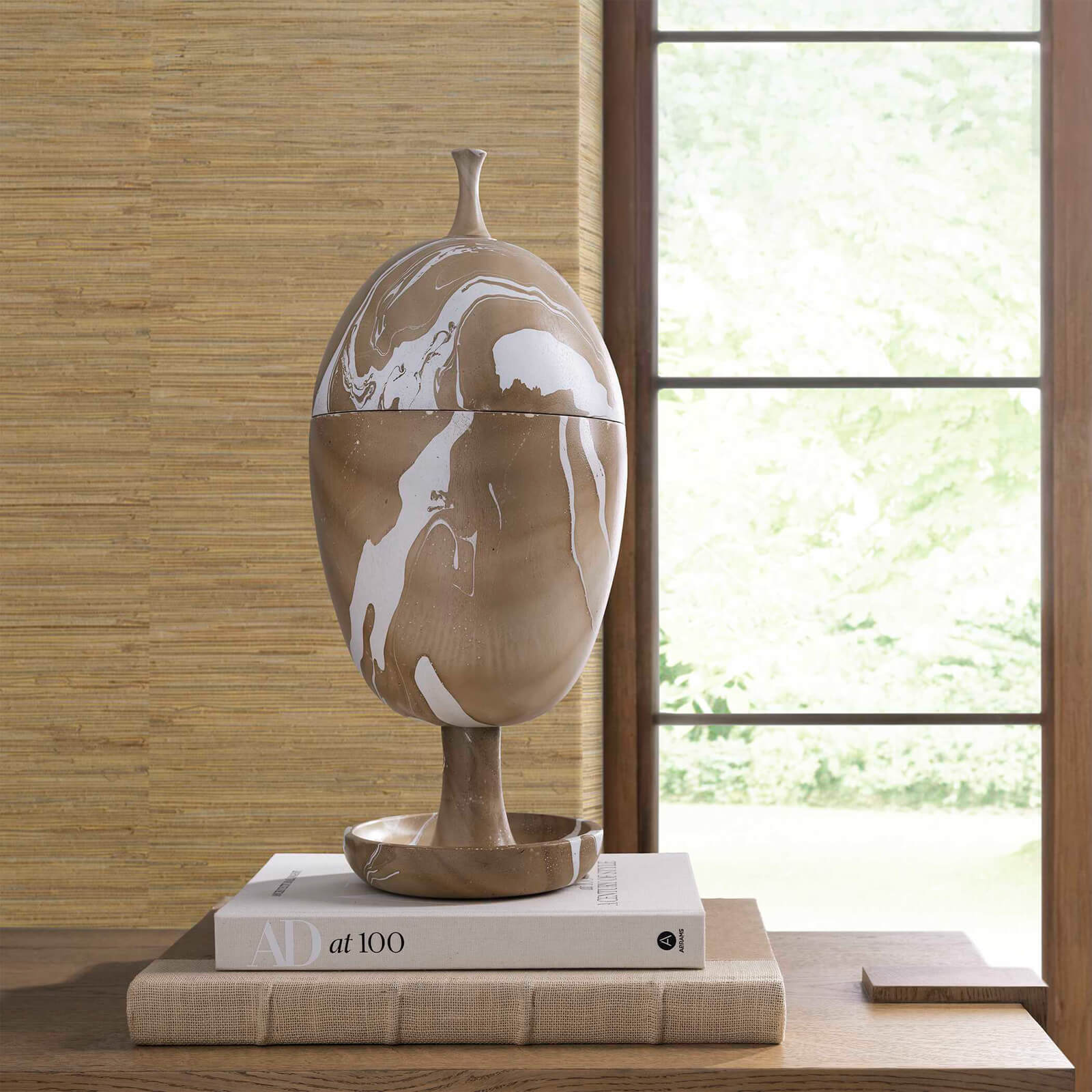 Hadden Hall Urn in Latte Swirl by Uttermost