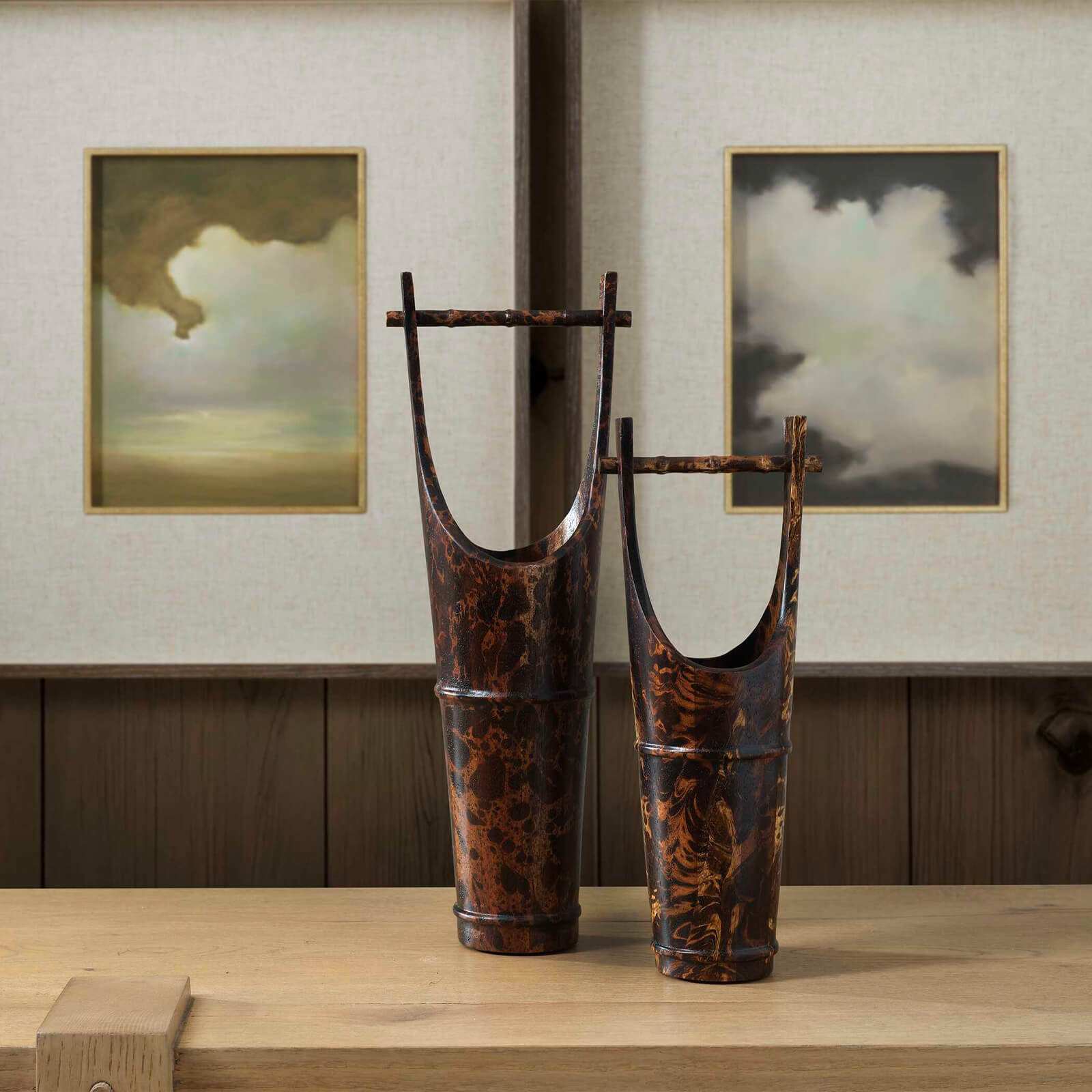 Ikebana Vessels in Tortoise - Set of 2 by Uttermost