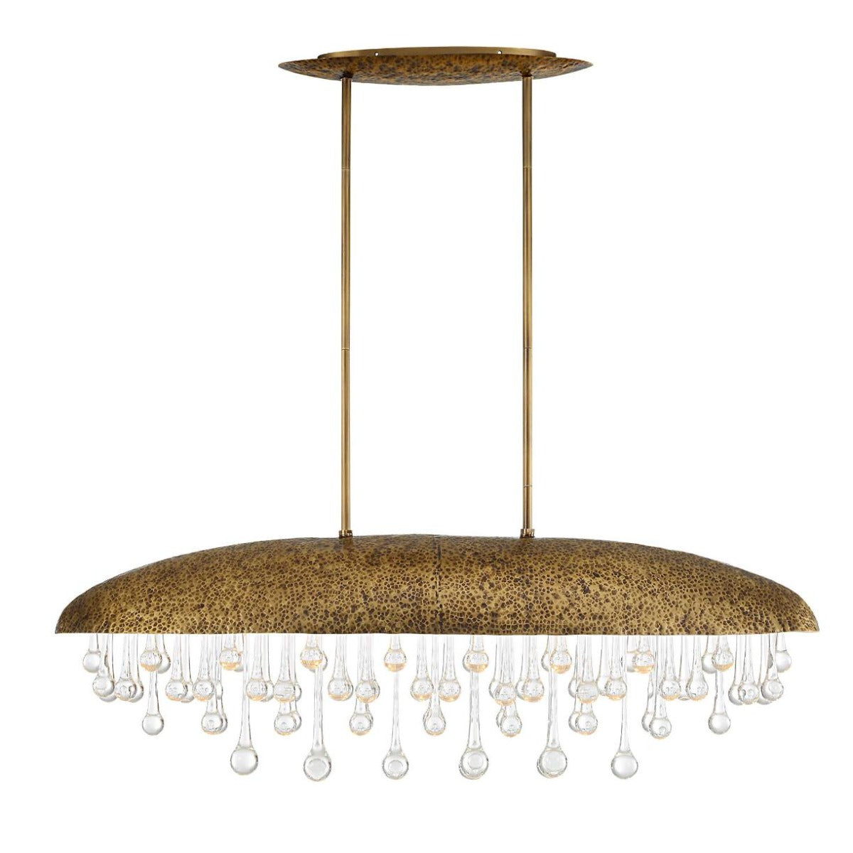 Downpour Brass & Glass Droplet Pendant by Uttermost