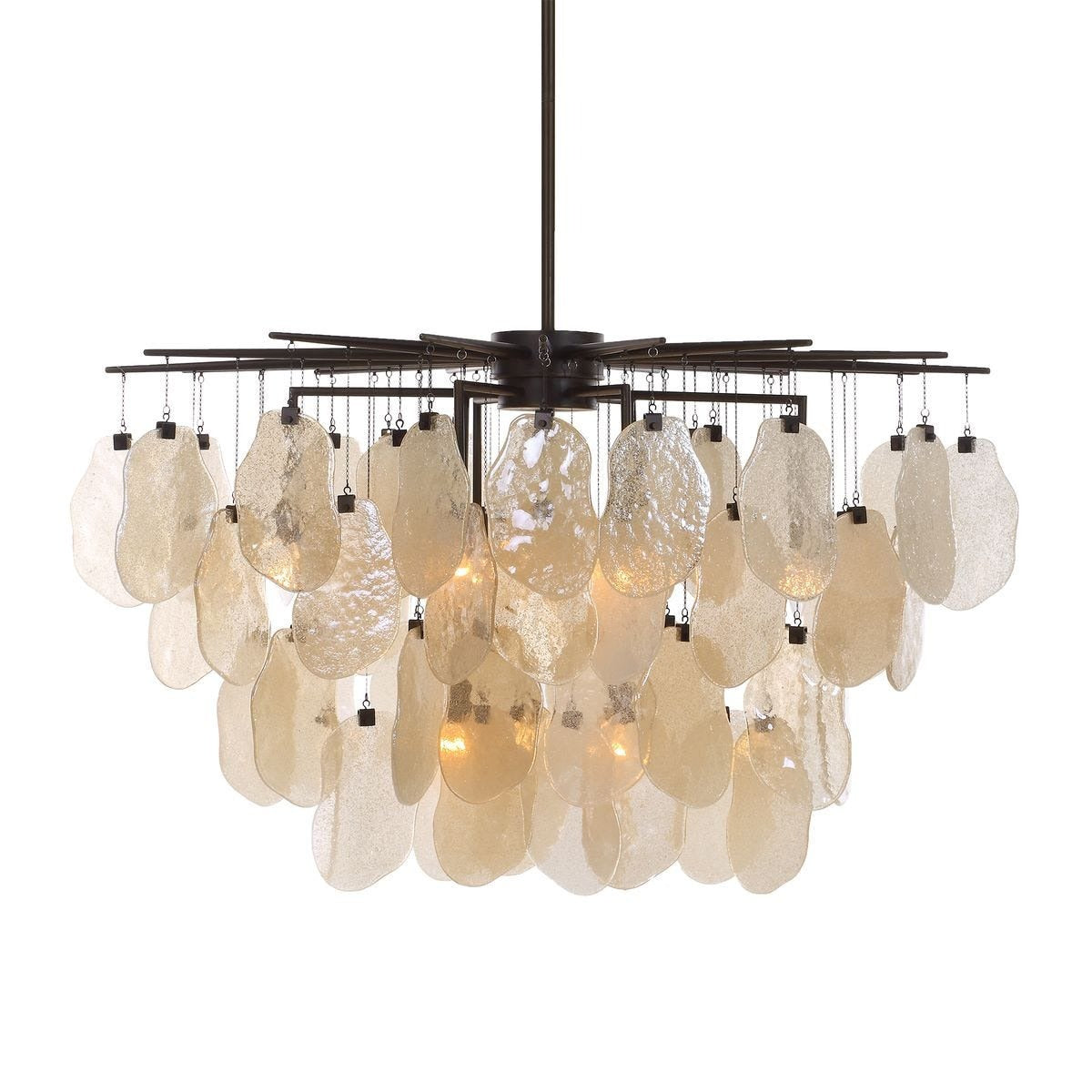 Seeded Shield 8 Light Chandelier in Champagne by Uttermost