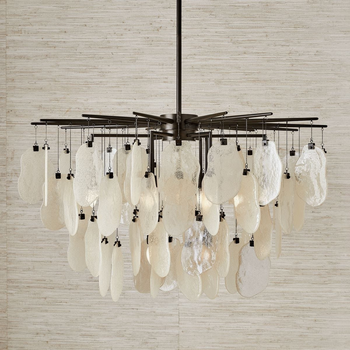 Seeded Shield 8 Light Chandelier in Champagne by Uttermost
