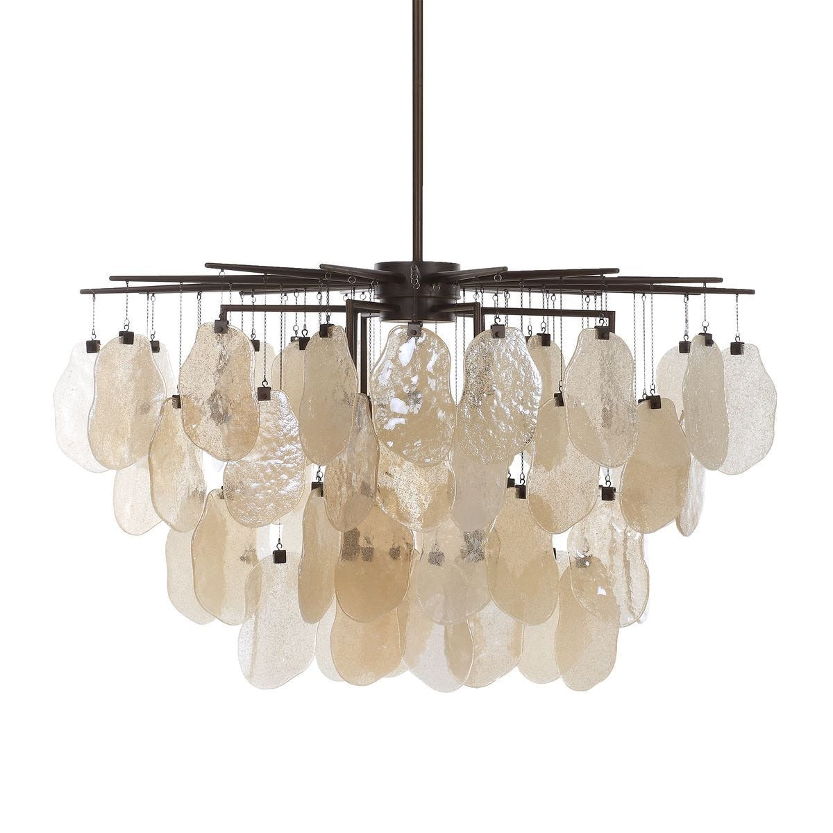 Seeded Shield 8 Light Chandelier in Champagne by Uttermost